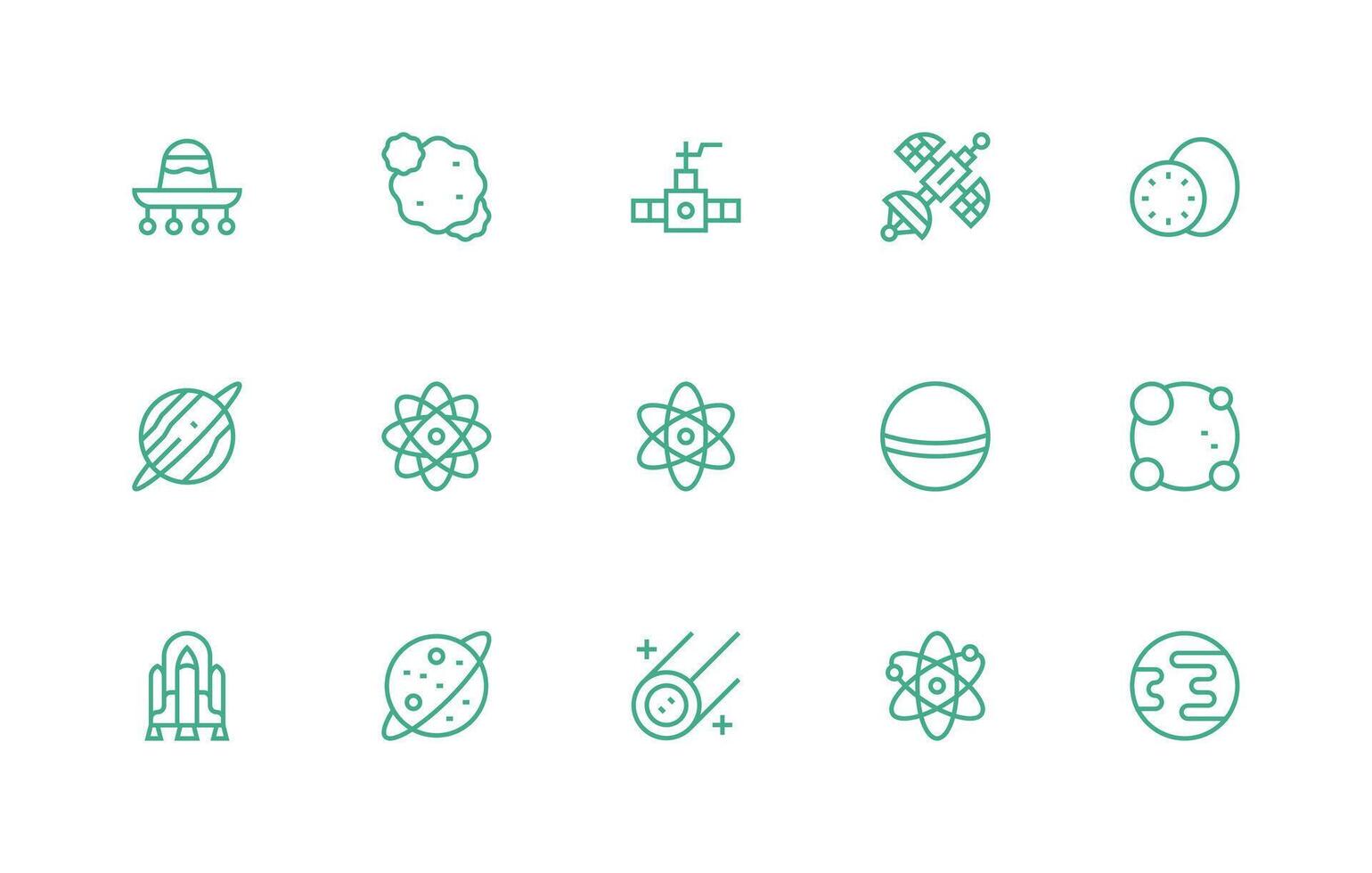 Orbit Set with 15 Regular Line Icons vector