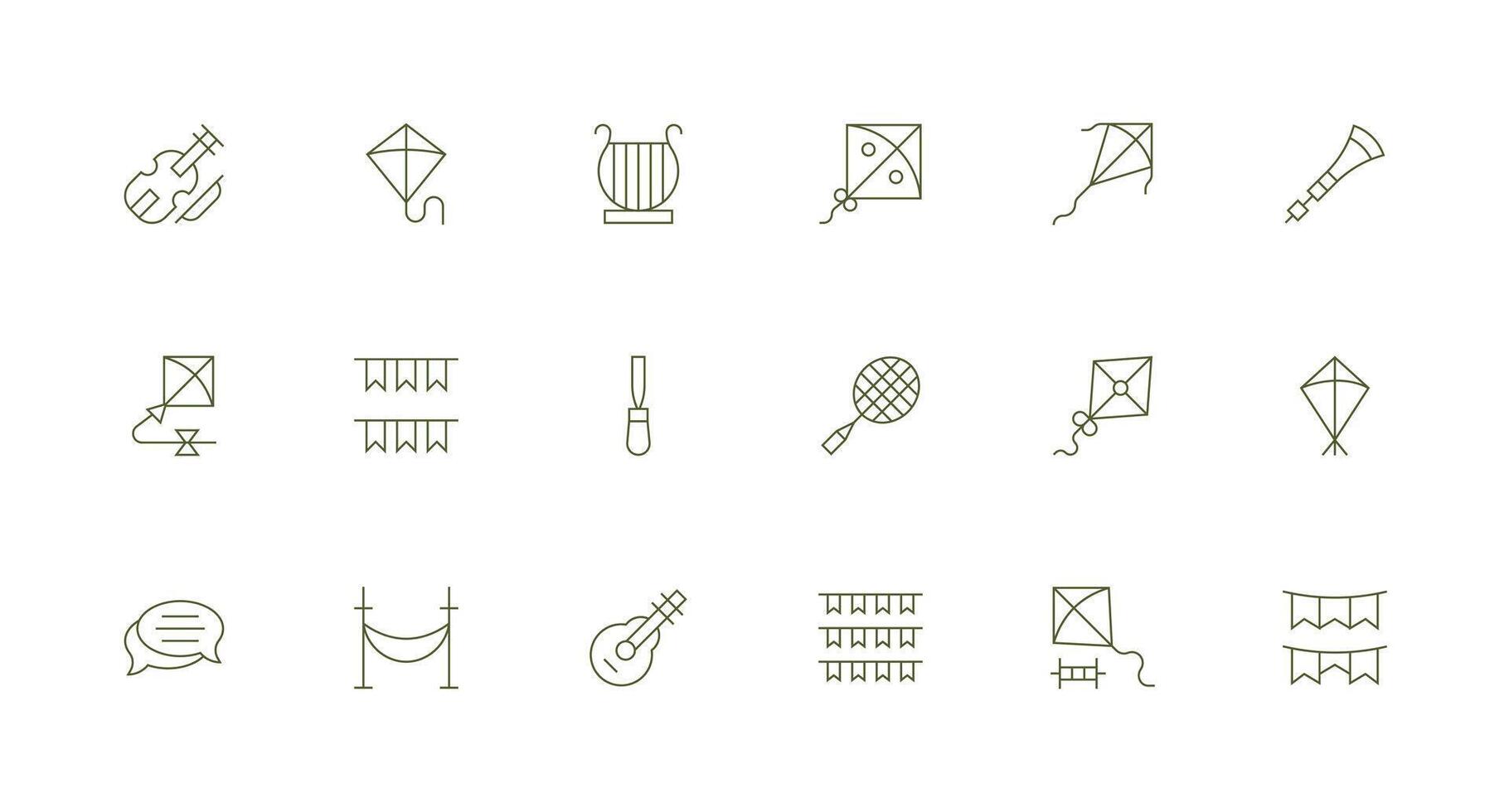 String Visual Pack containing 18 Minimal Line Icons vector
