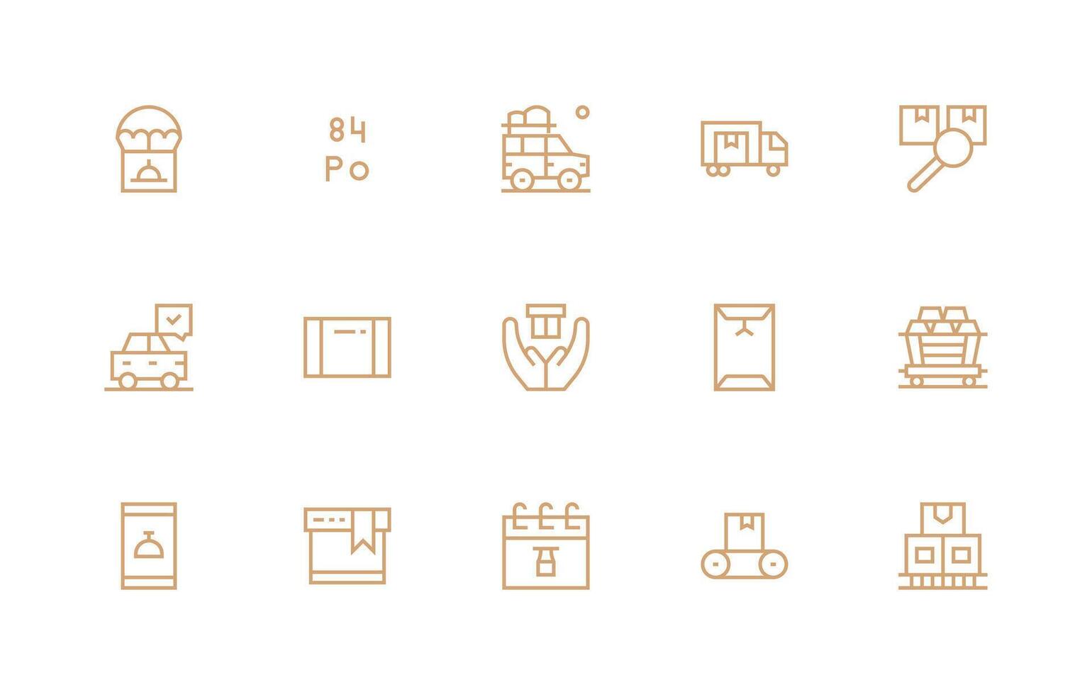 Shipment Set with 15 Regular Line Icons vector