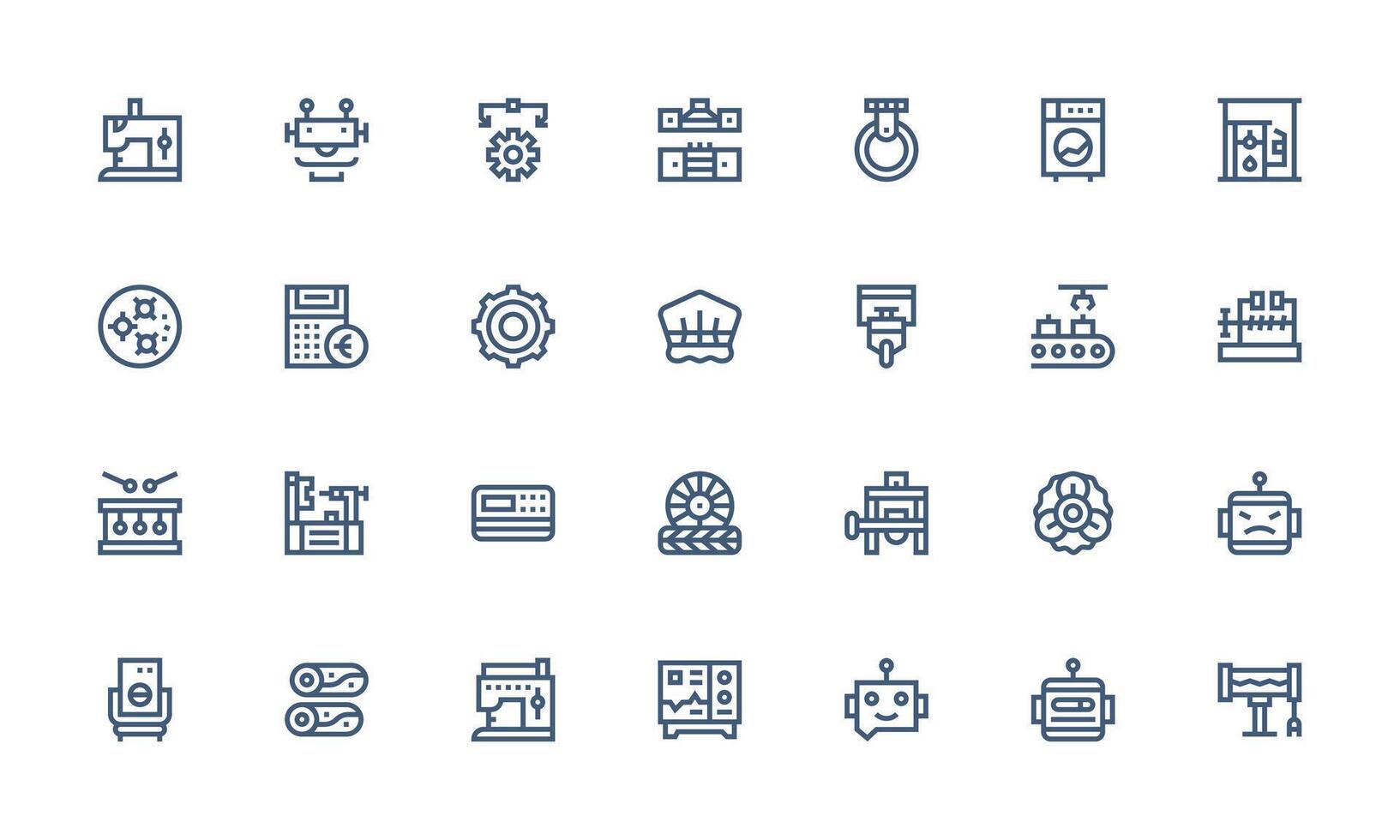Bold Line Icons from Machine Set with 28 Vectors
