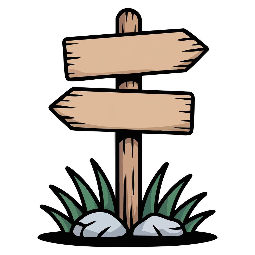 rustic wooden direction sign with multiple arrow pointers isolated on white background vector