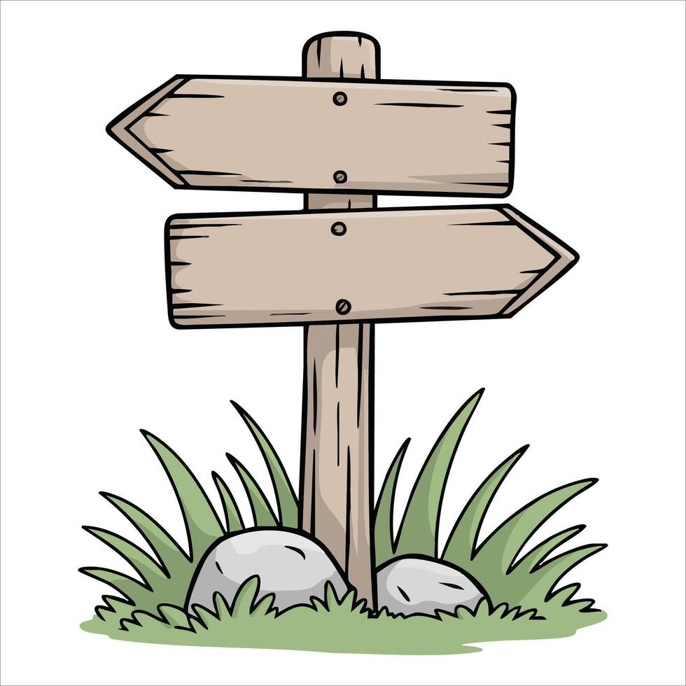 rustic wooden direction sign with multiple arrow pointers art isolated on white background vector