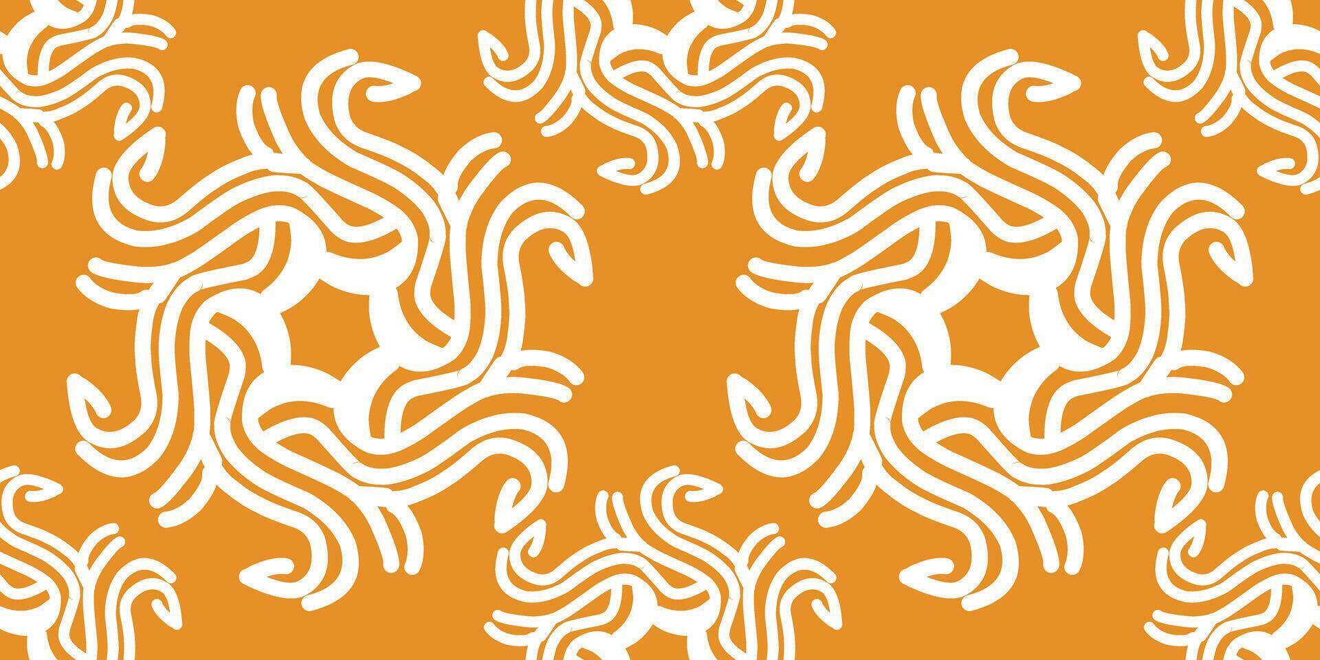 abstract colorful flower pattern design on orange color background vector