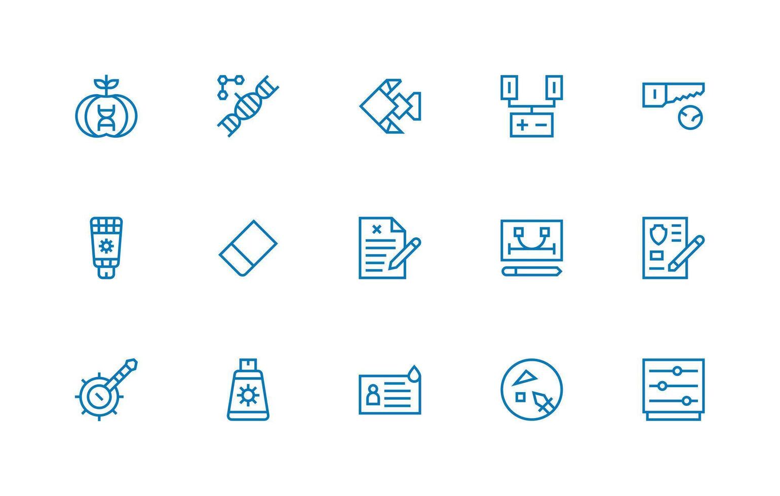 Modification Set with 15 Regular Line Icons vector
