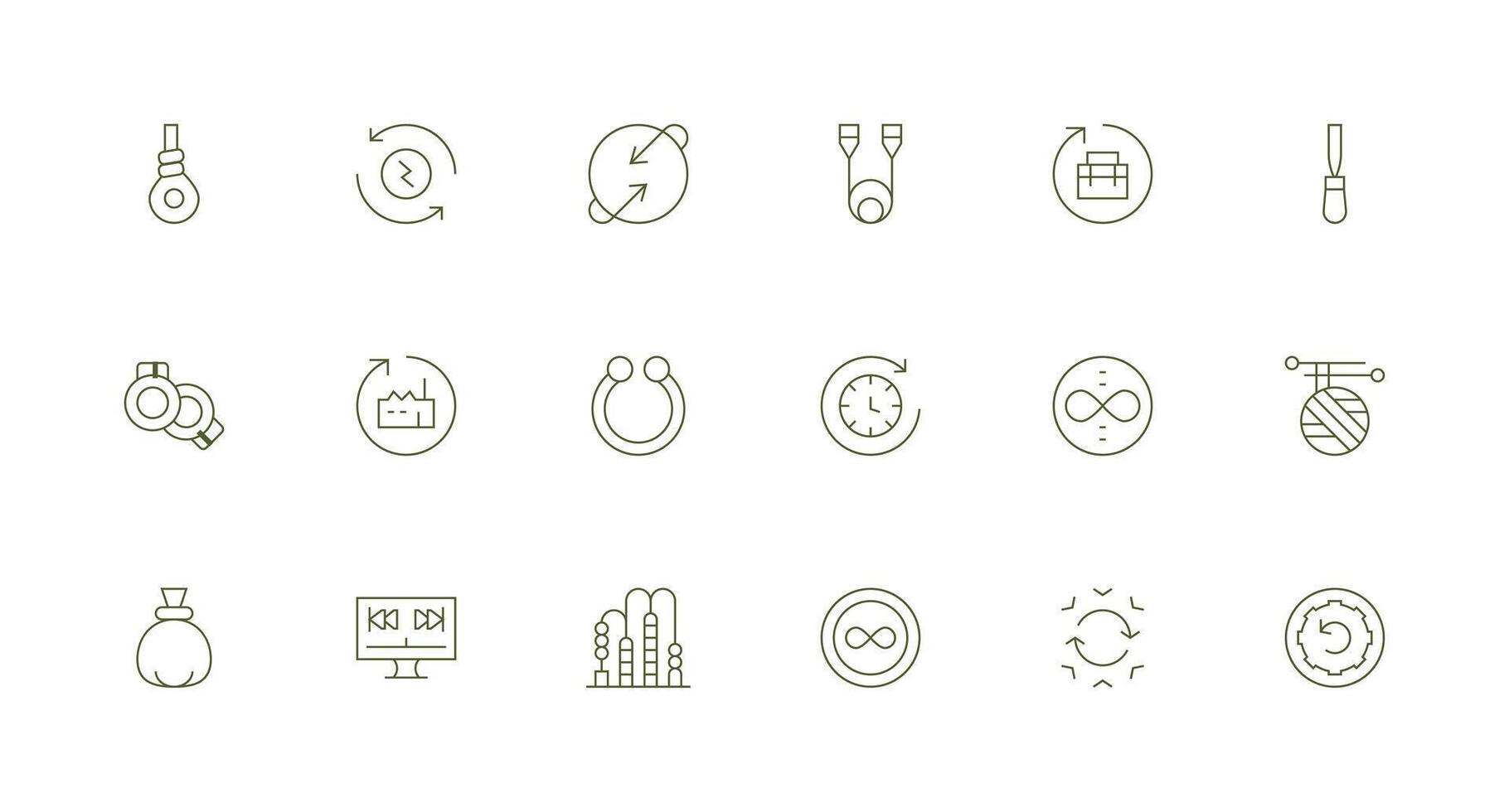 mínimo línea íconos desde lazo conjunto con 18 vectores