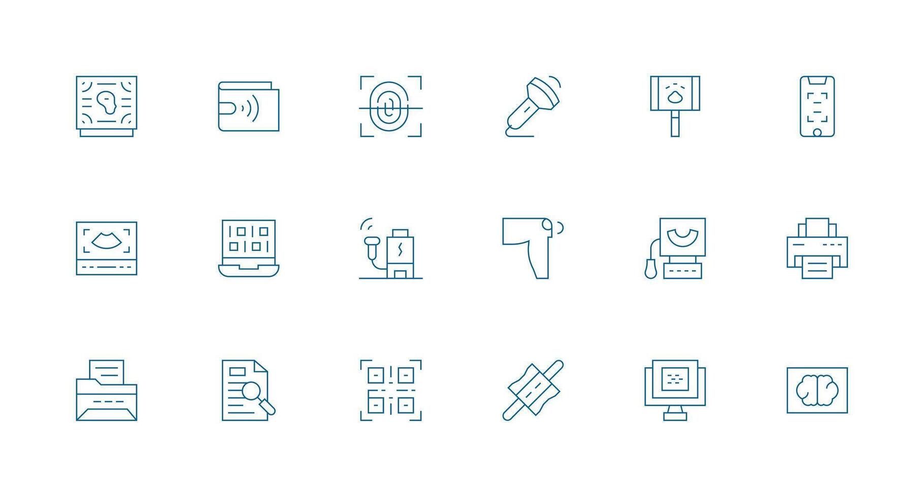 18 Icons for Scan in Minimal Line Format vector