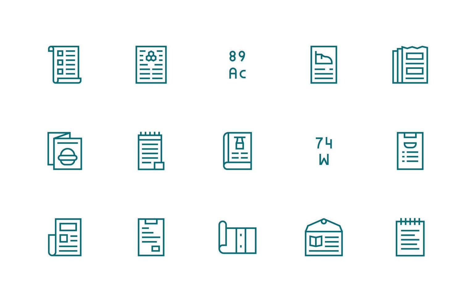 Regular Line Icons from Specifications Set with 15 Vectors