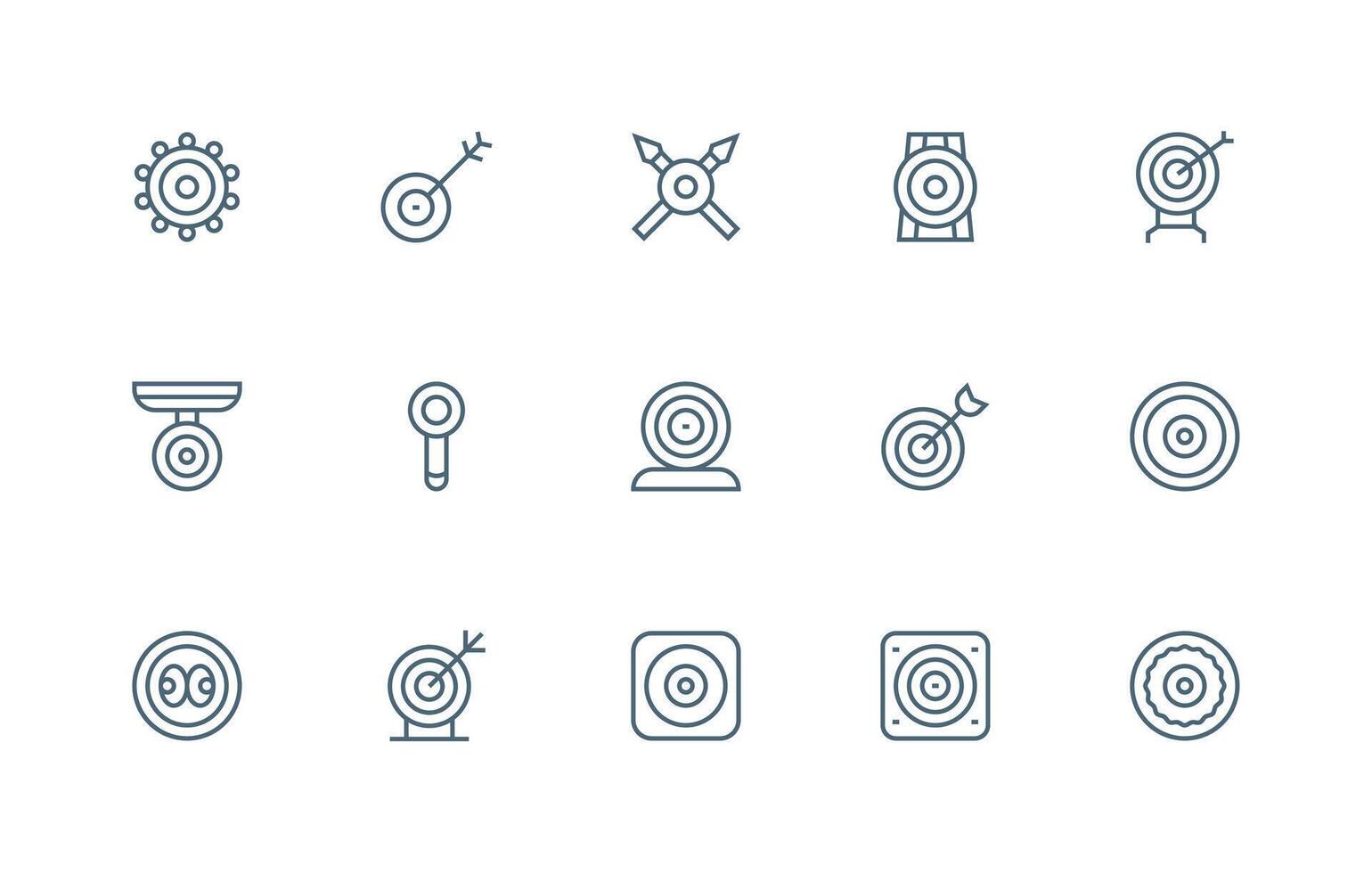 Bullseye Design Icons featuring 15 in Regular Line Style vector