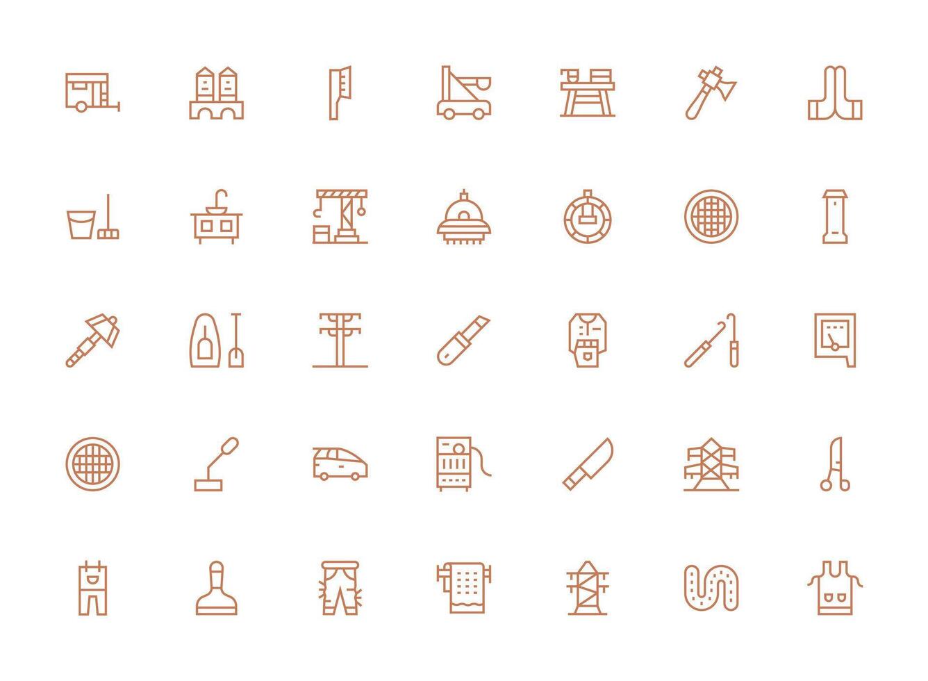 Regular Clean Line Icons from Utility Set with 35 Vectors