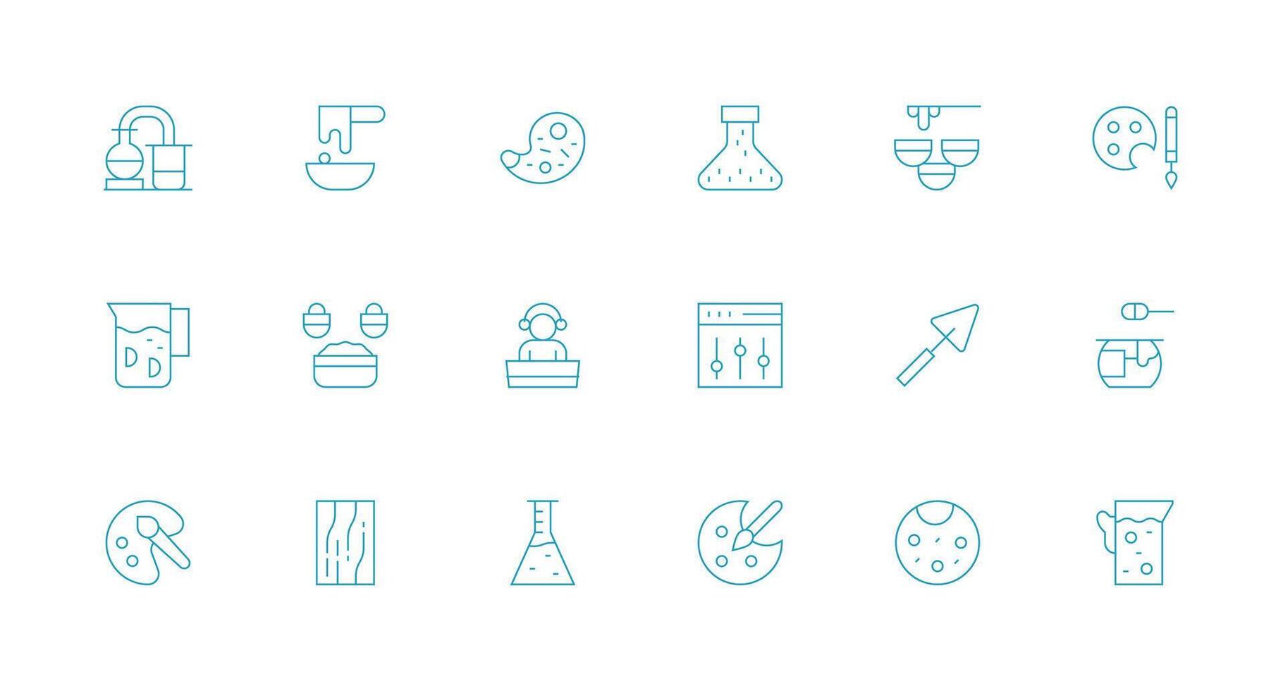 18 Icons for Mixing in Minimal Line Format vector