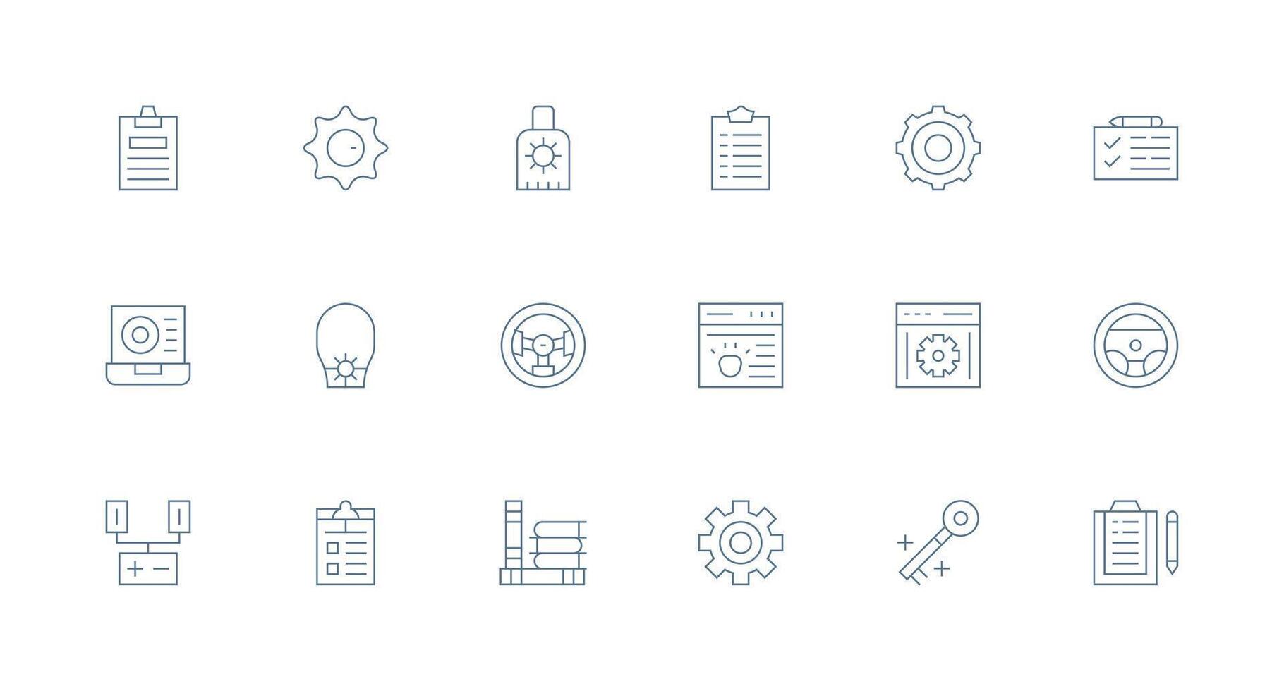 Manage Set with 18 Minimal Line Icons vector