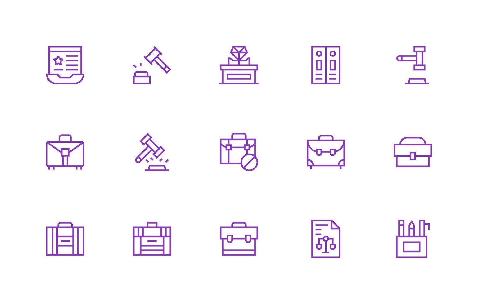 Regular Line Icons from Case Set with 15 Vectors