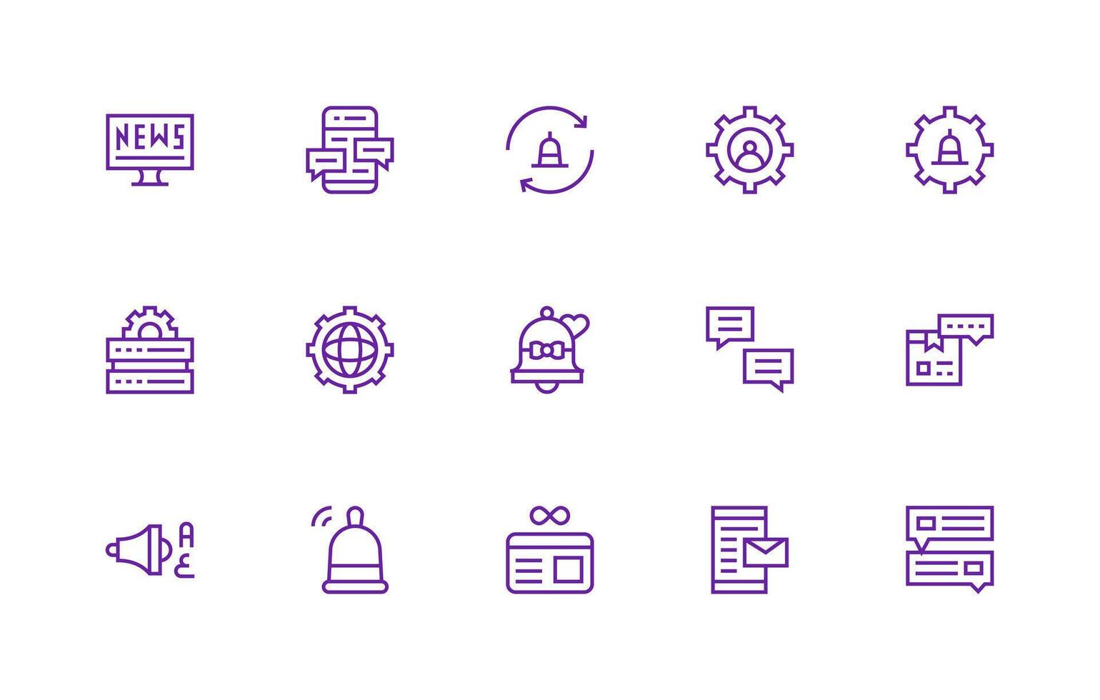 Updates featuring 15 Icons in Regular Line Design vector