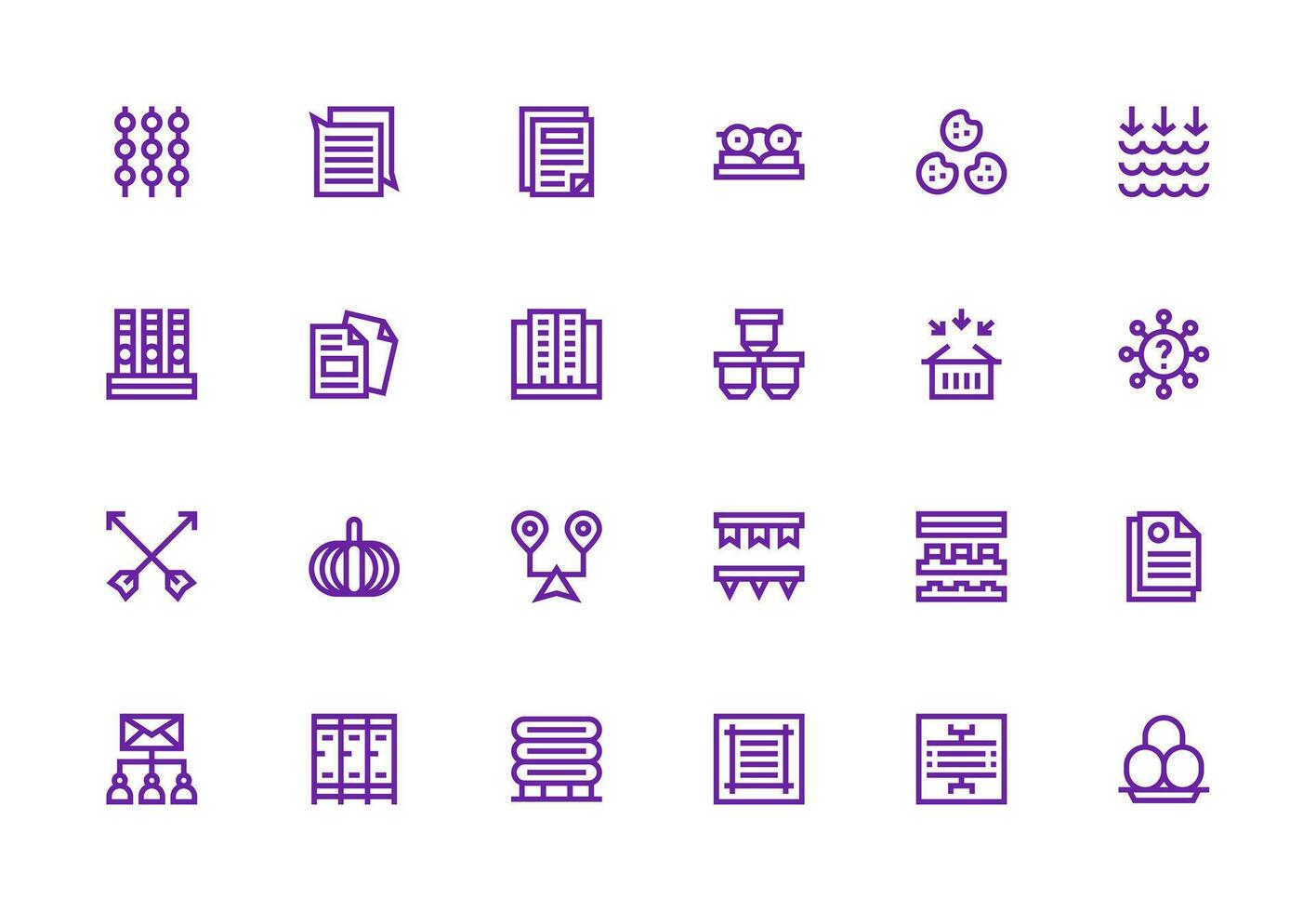 24 Thick Line Line Icons for Multiple Graphics vector