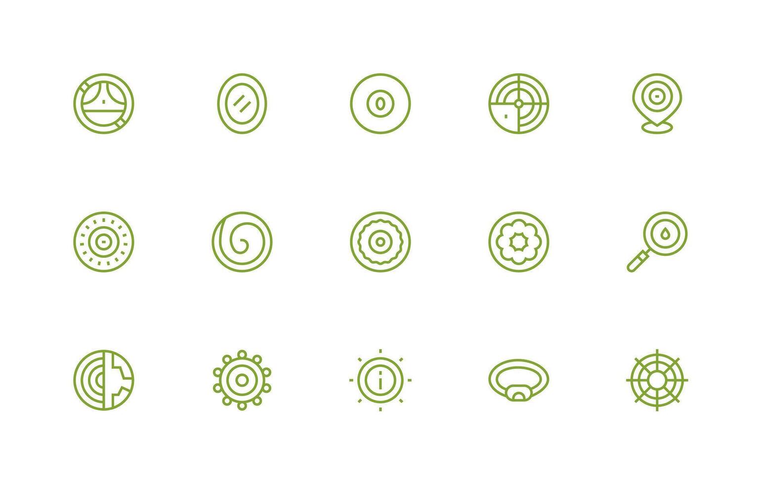 Concentric Set with 15 Regular Line Icons vector