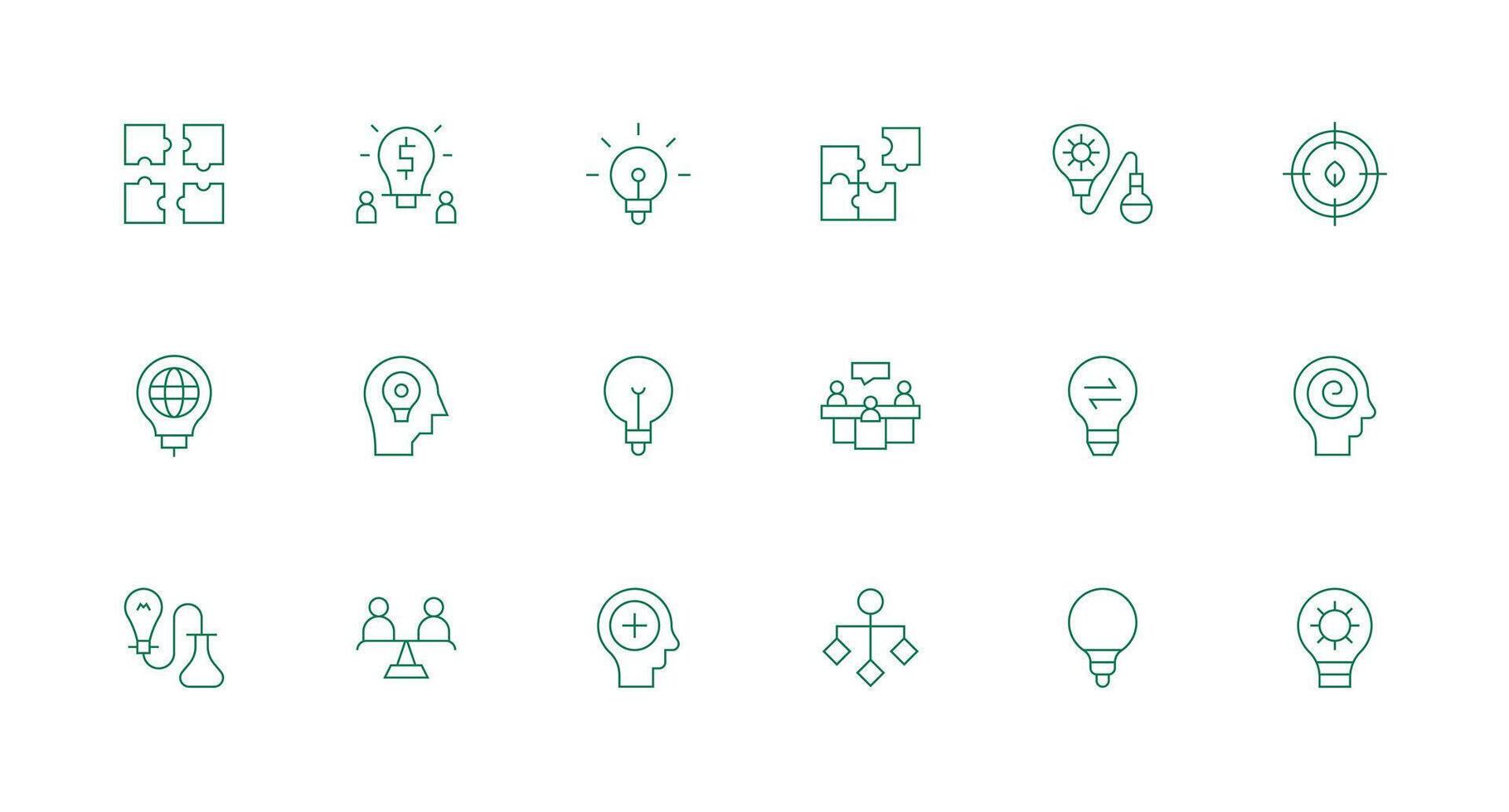 ProblemSolving Set with 18 Minimal Line Icons vector