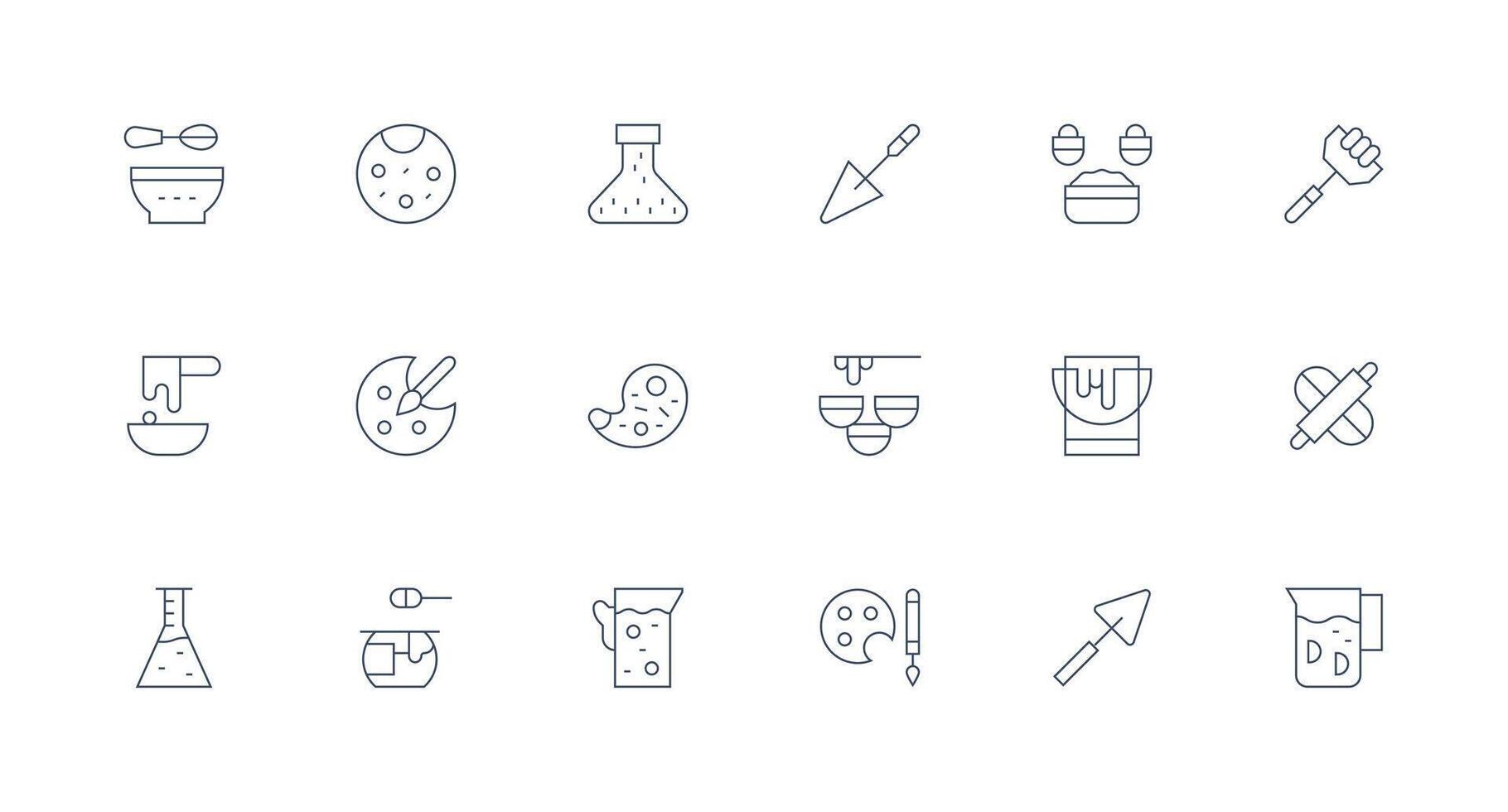 Mixing Icon Set with 18 Minimal Line Graphics vector