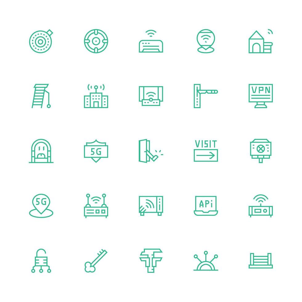 Medium Stroke Outline Icons from Access Point Set with 25 Vectors