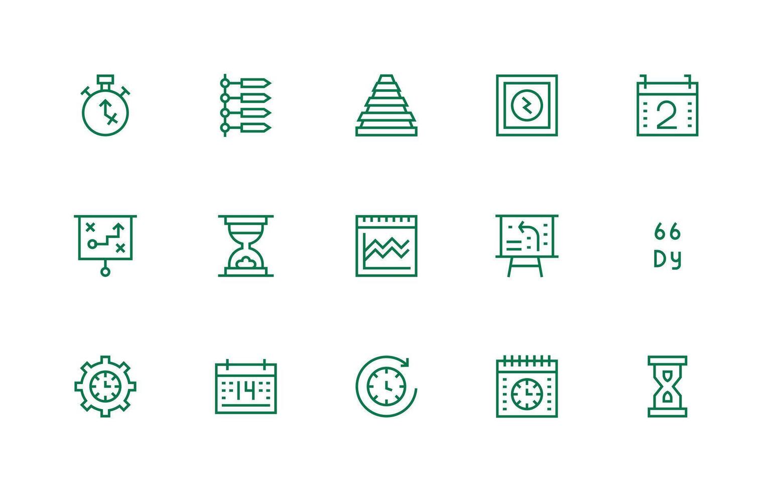 Timeline featuring 15 Icons in Regular Line Design vector