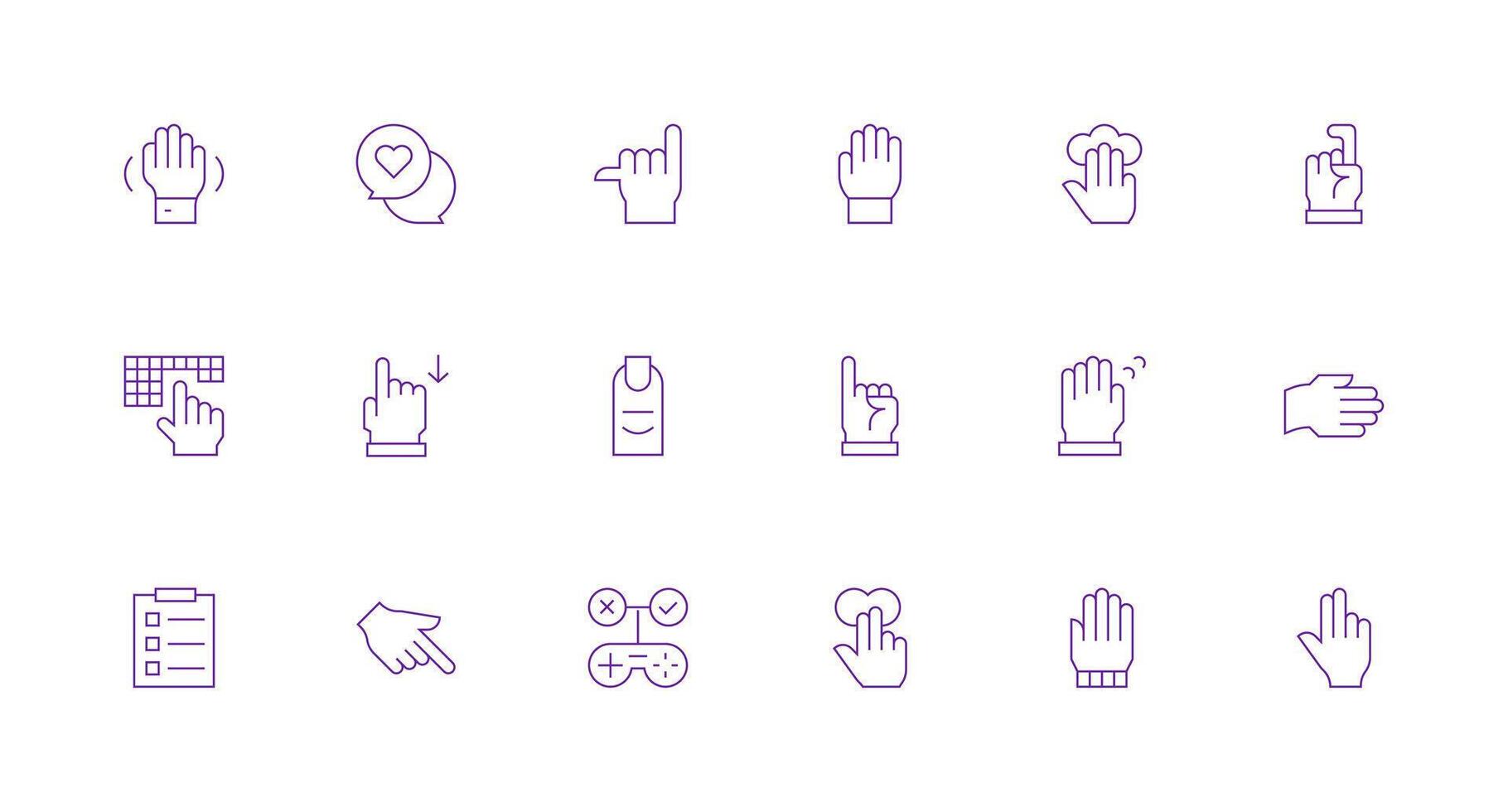 Select featuring 18 Icons in Minimal Line Design vector