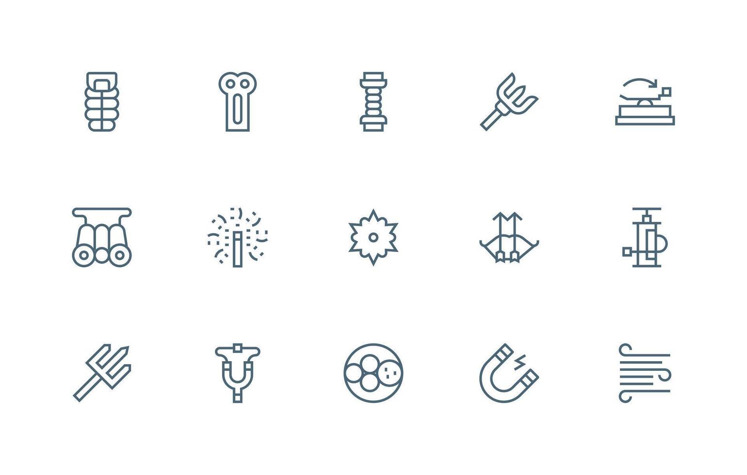15 Icons for Force in Regular Line Format vector