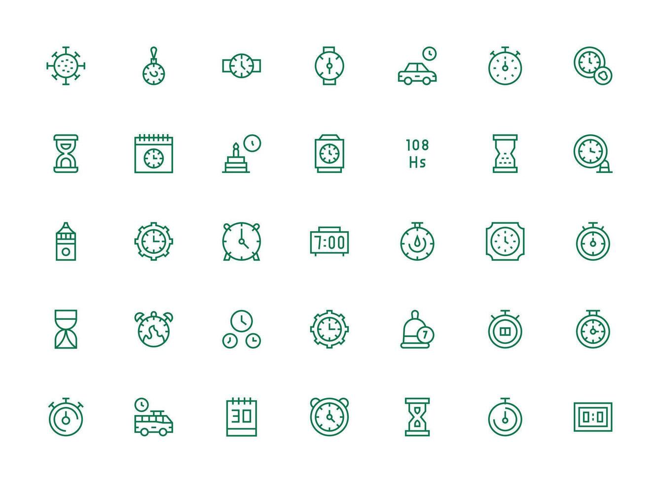 Regular Clean Line Icons from Countdown Set with 35 Vectors