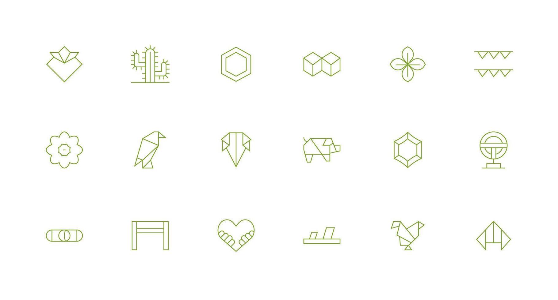 Minimal Line Icons from Shape Set with 18 Vectors