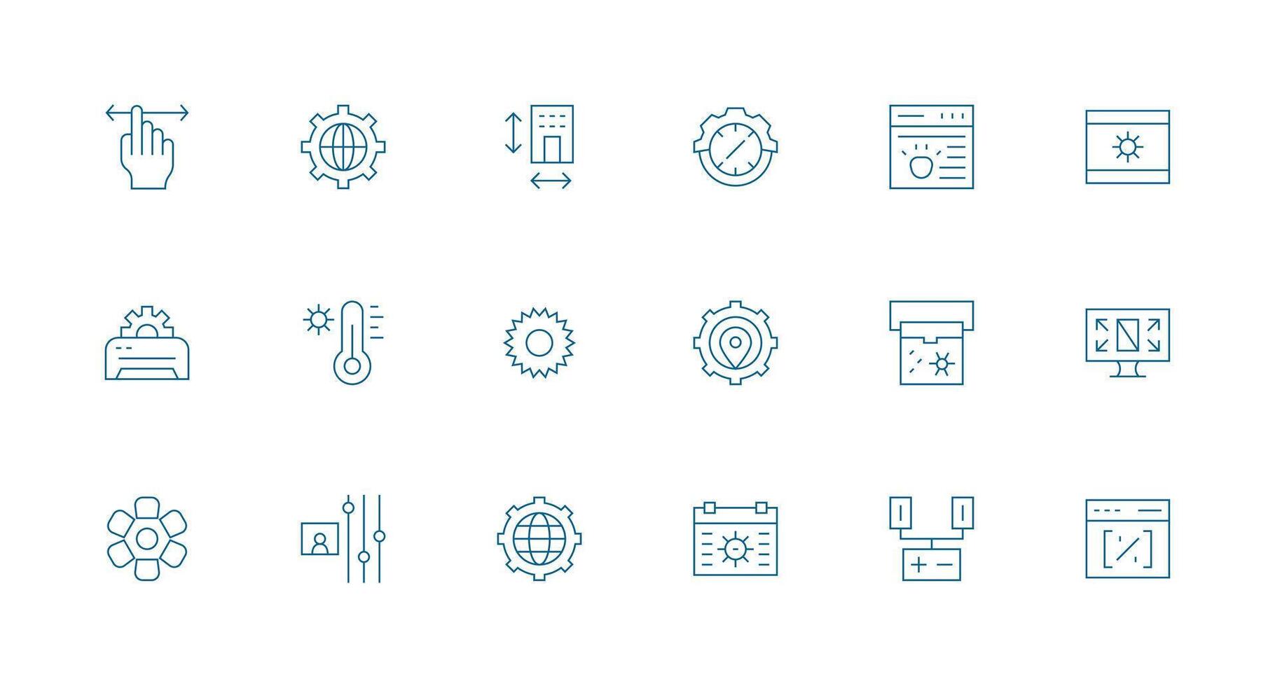 18 Icons for Adjust in Minimal Line Format vector