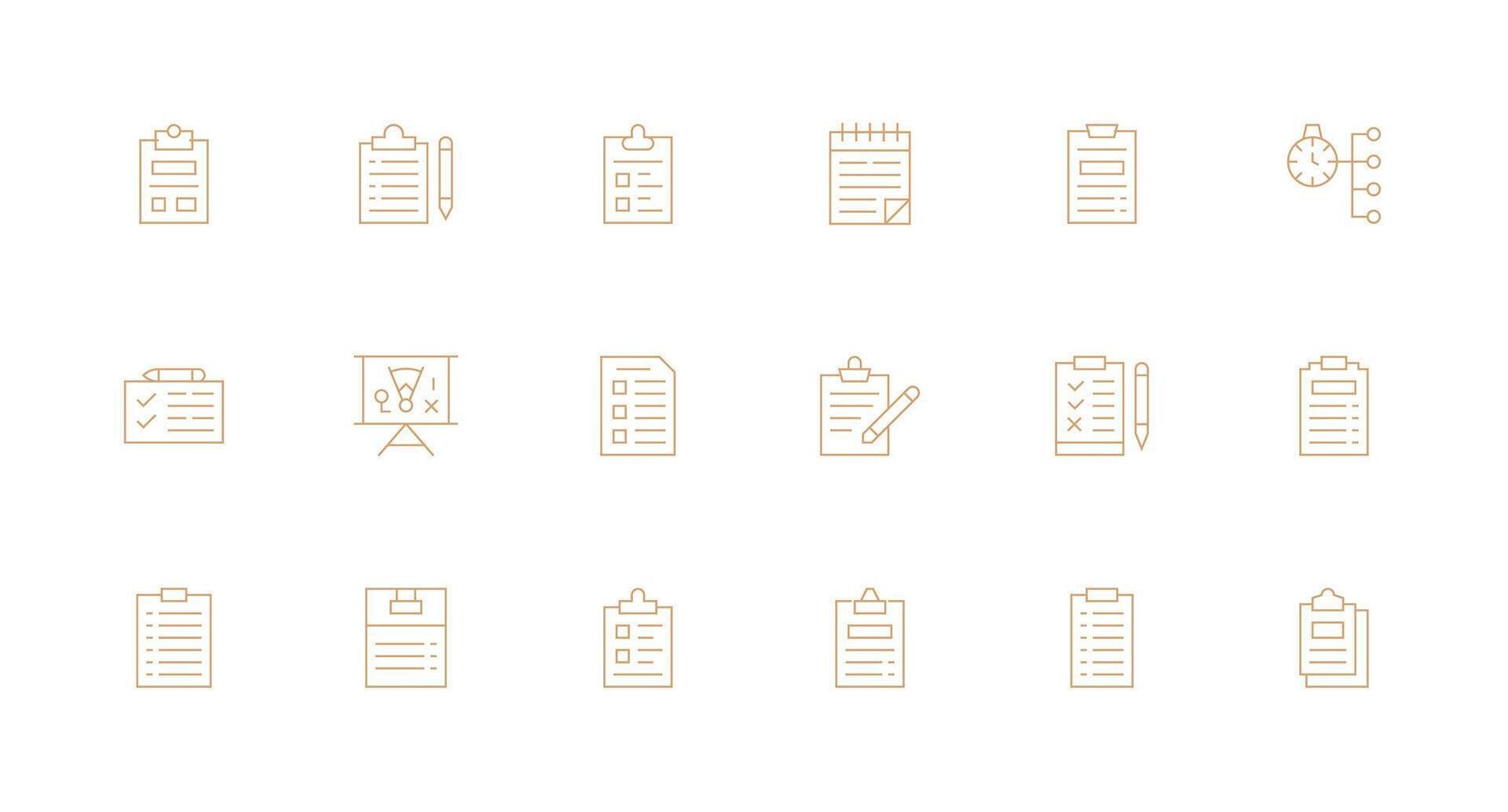 Task List Visual Pack containing 18 Minimal Line Icons vector