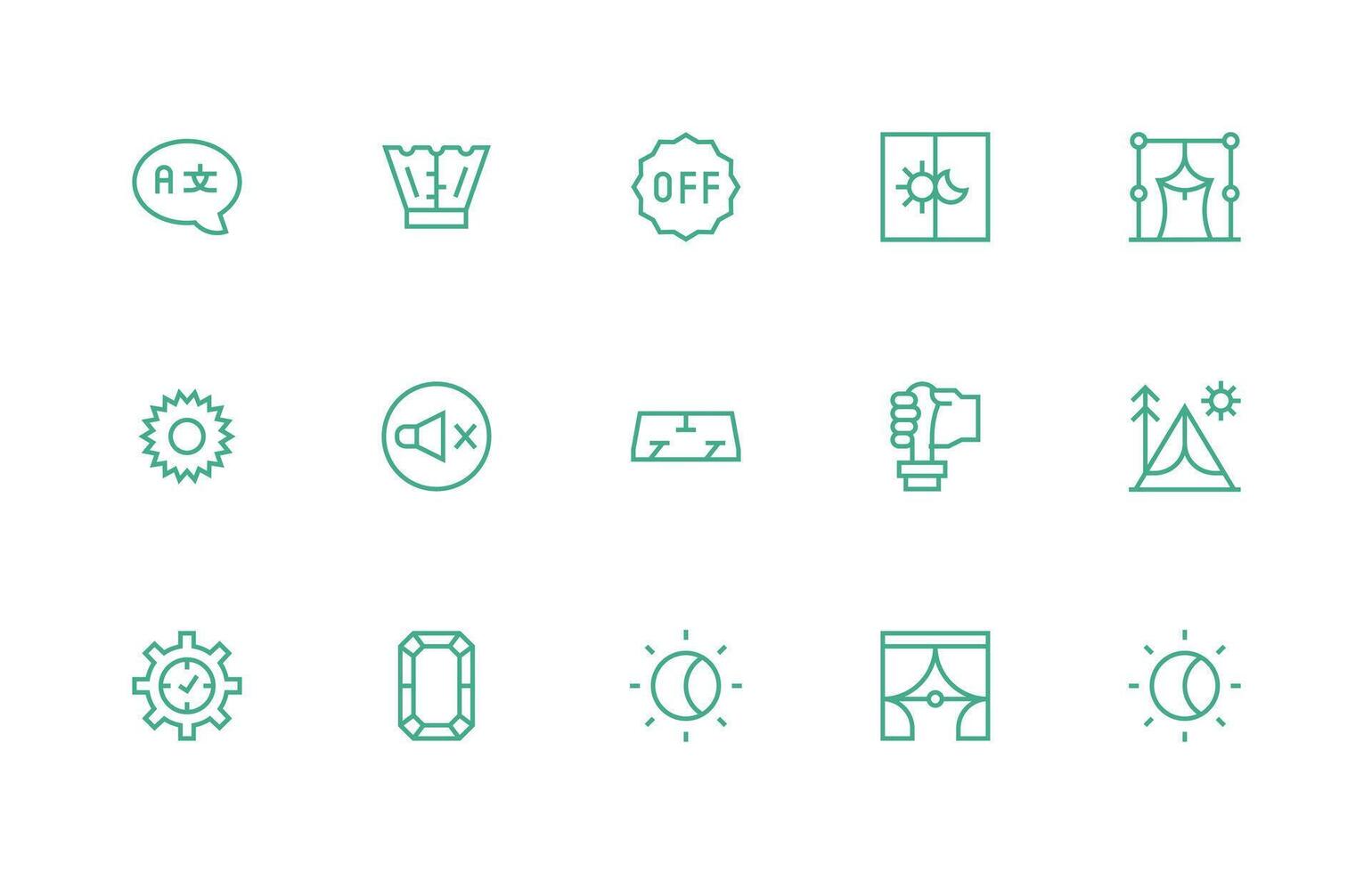 Setting Set with 15 Regular Line Icons vector
