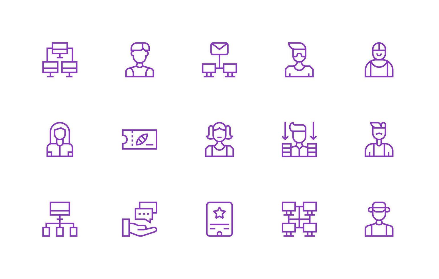 15 Icons for Client in Regular Line Format vector