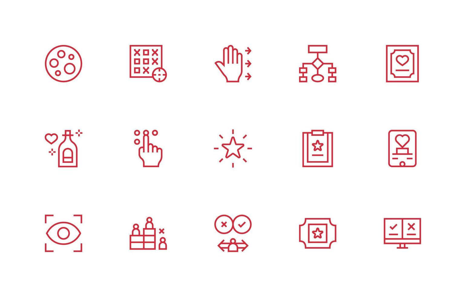 Selection Design Icons featuring 15 in Regular Line Style vector