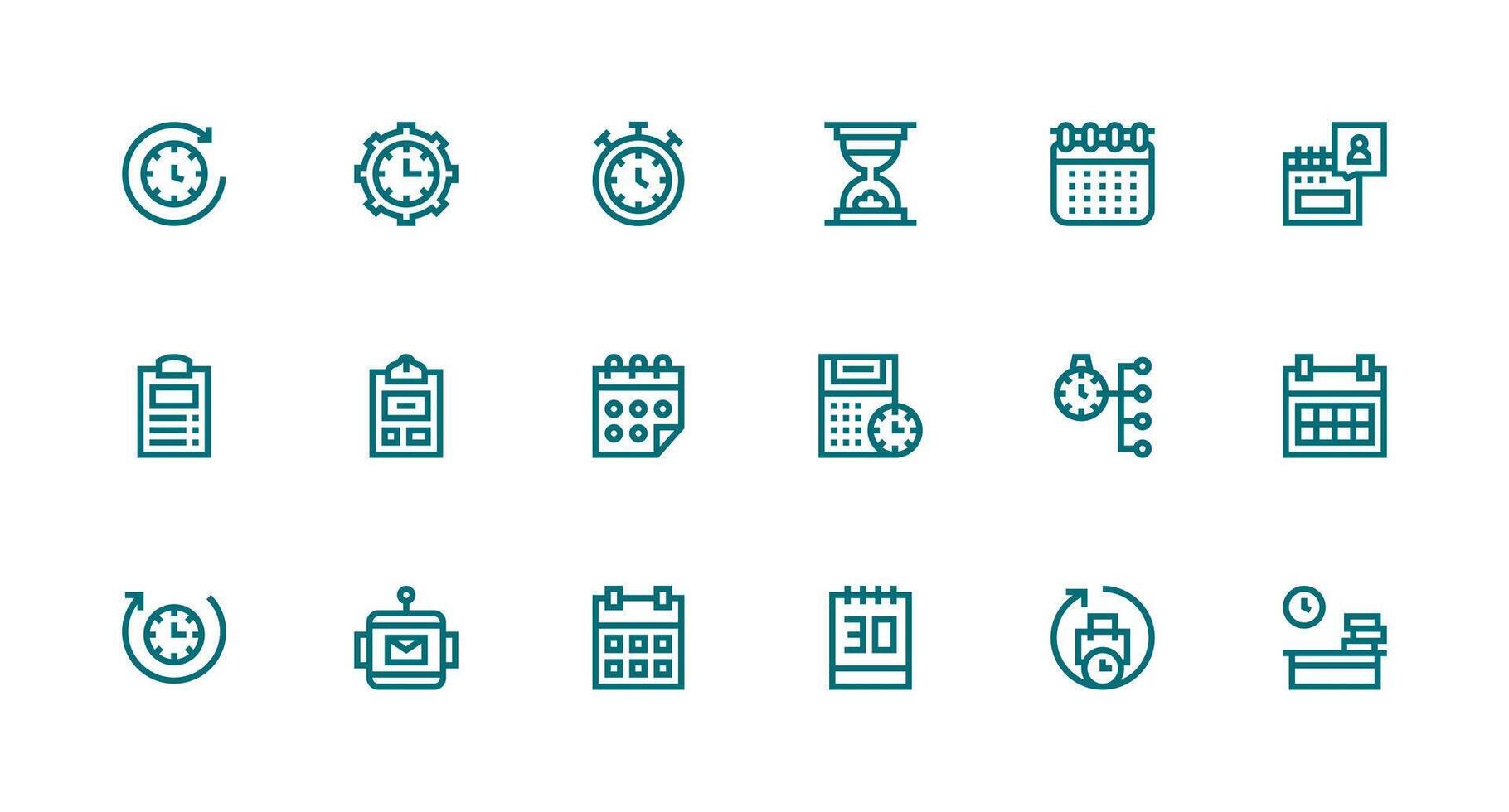 Strong Stroke Line Icons from Task Management Set with 18 Vectors