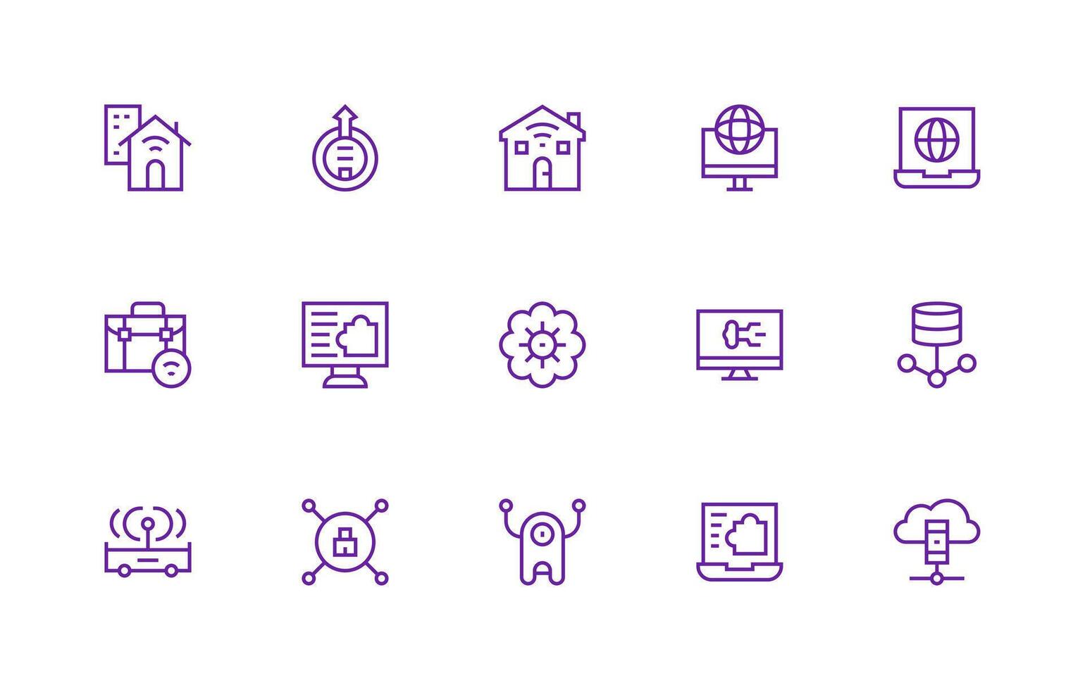 15 Regular Line Vectors for Remote Access Theme