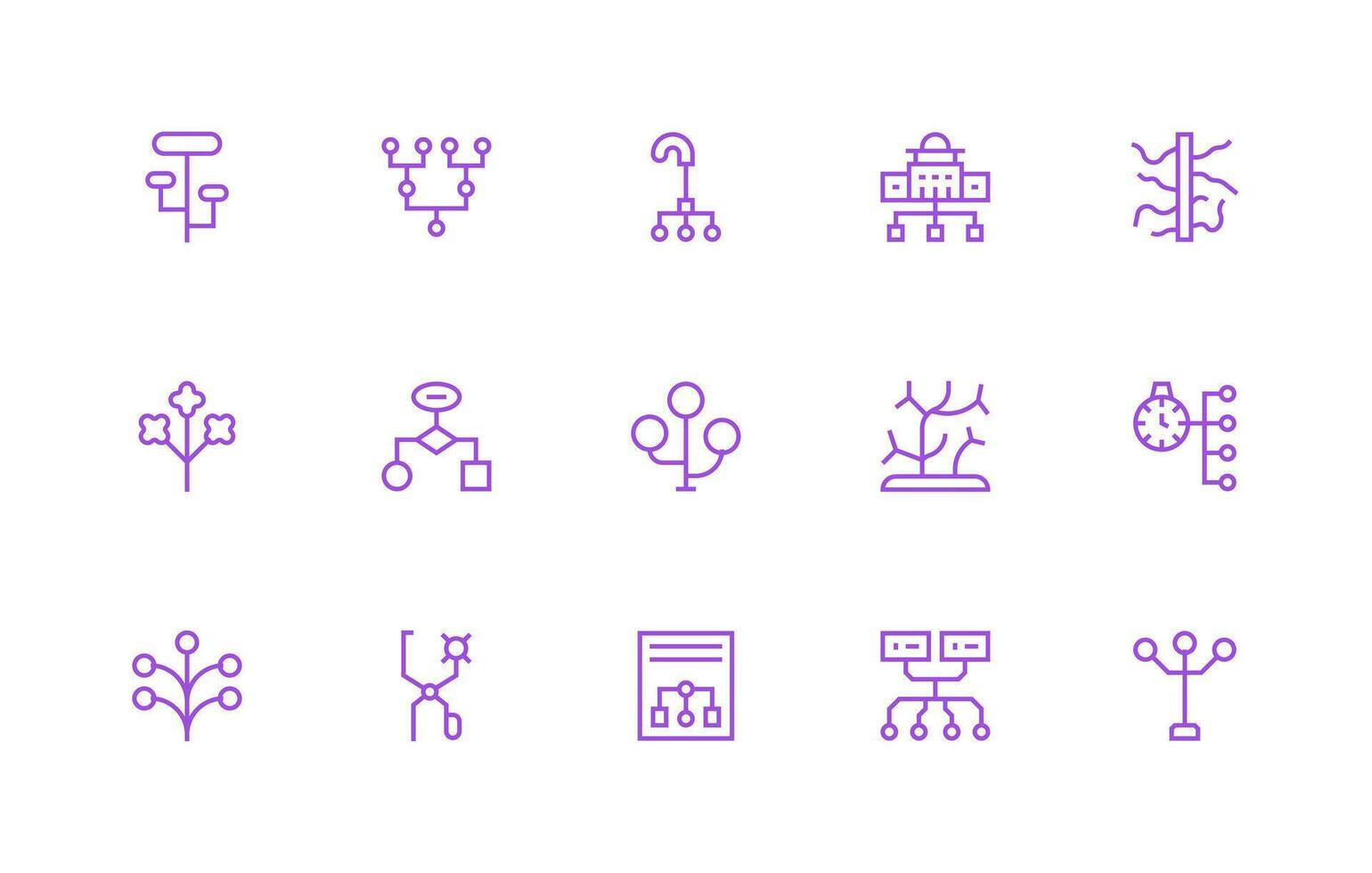 derivación conjunto con 15 regular línea íconos vector