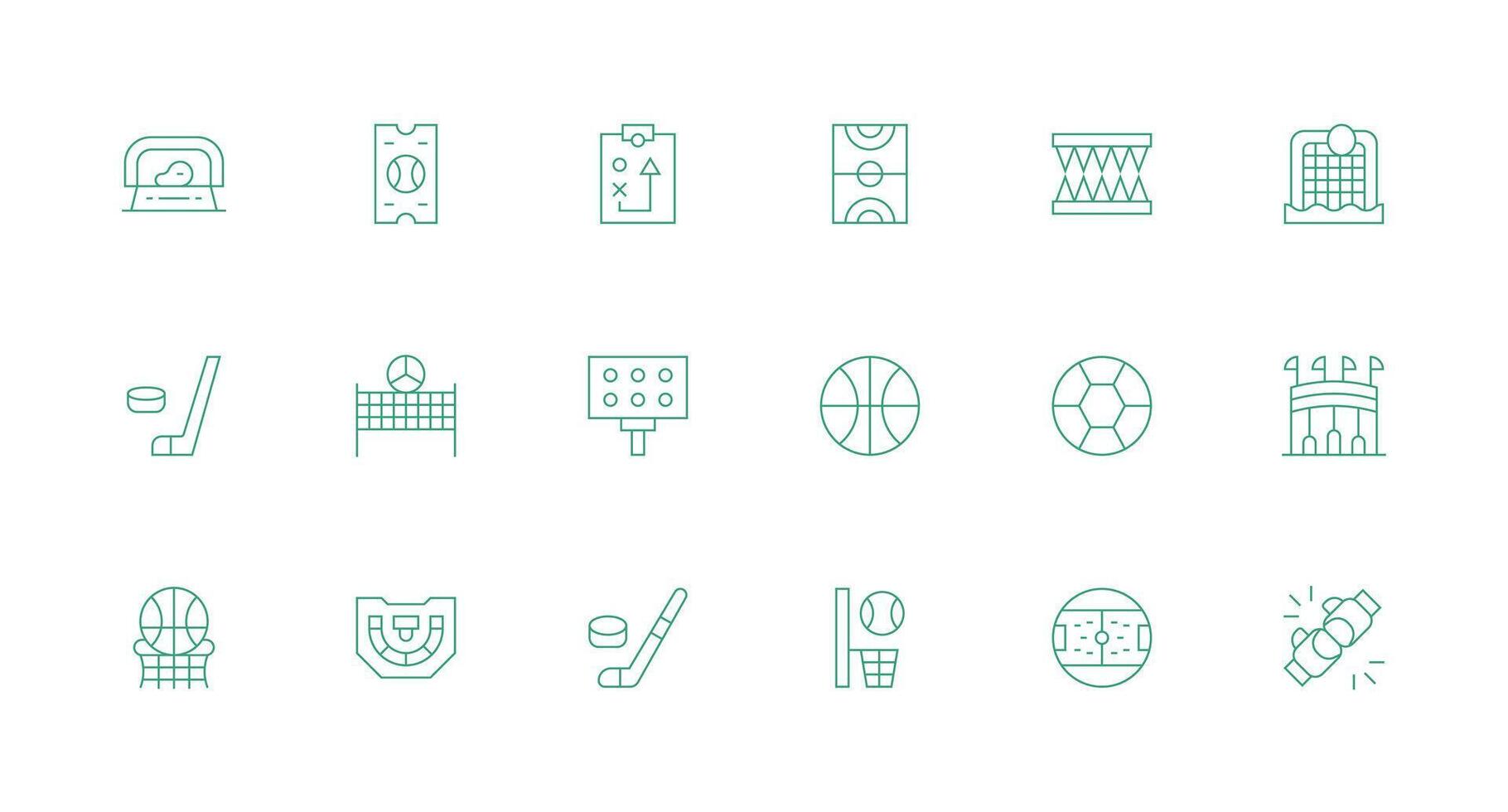 18 Icons for Arena in Minimal Line Format vector