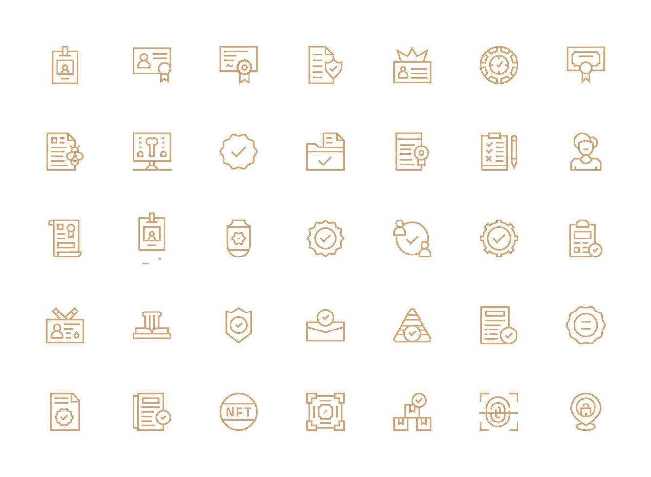 35 Icons for Verification in Regular Clean Line Format vector