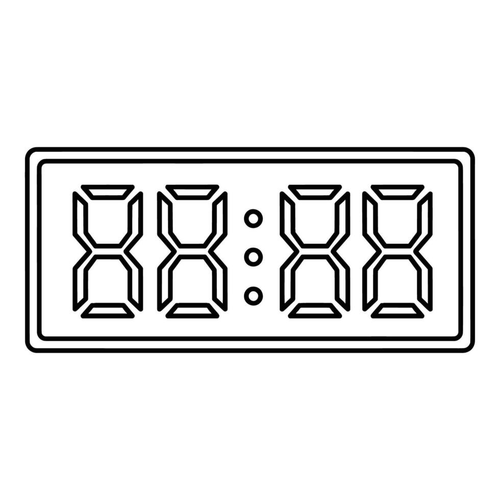 Segmented display showing time with colon digital clock vector