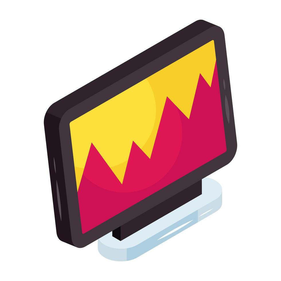 A unique isometric design icon of online data analytics vector