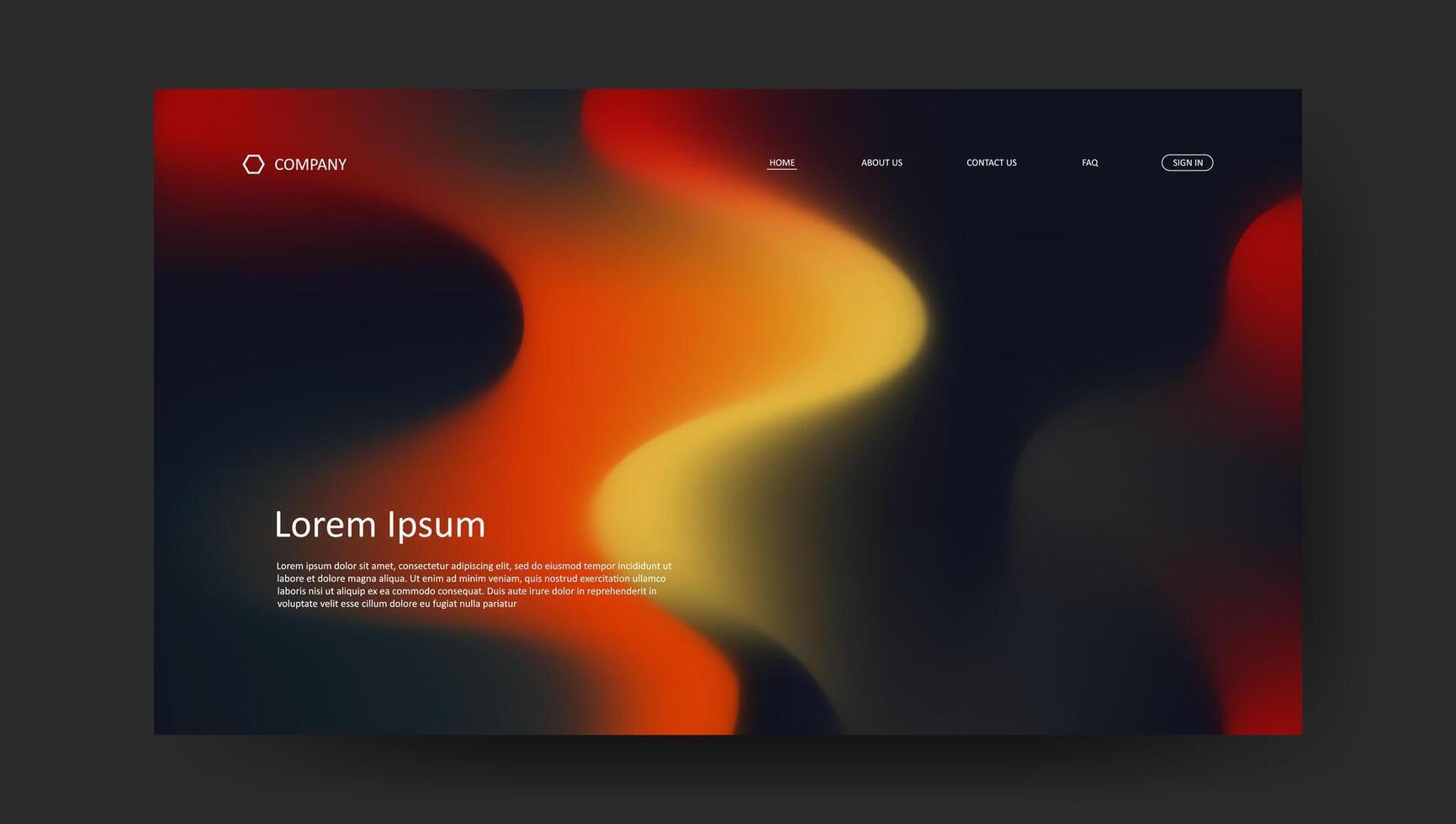 landing page dark background with retro fluid gradient design vector