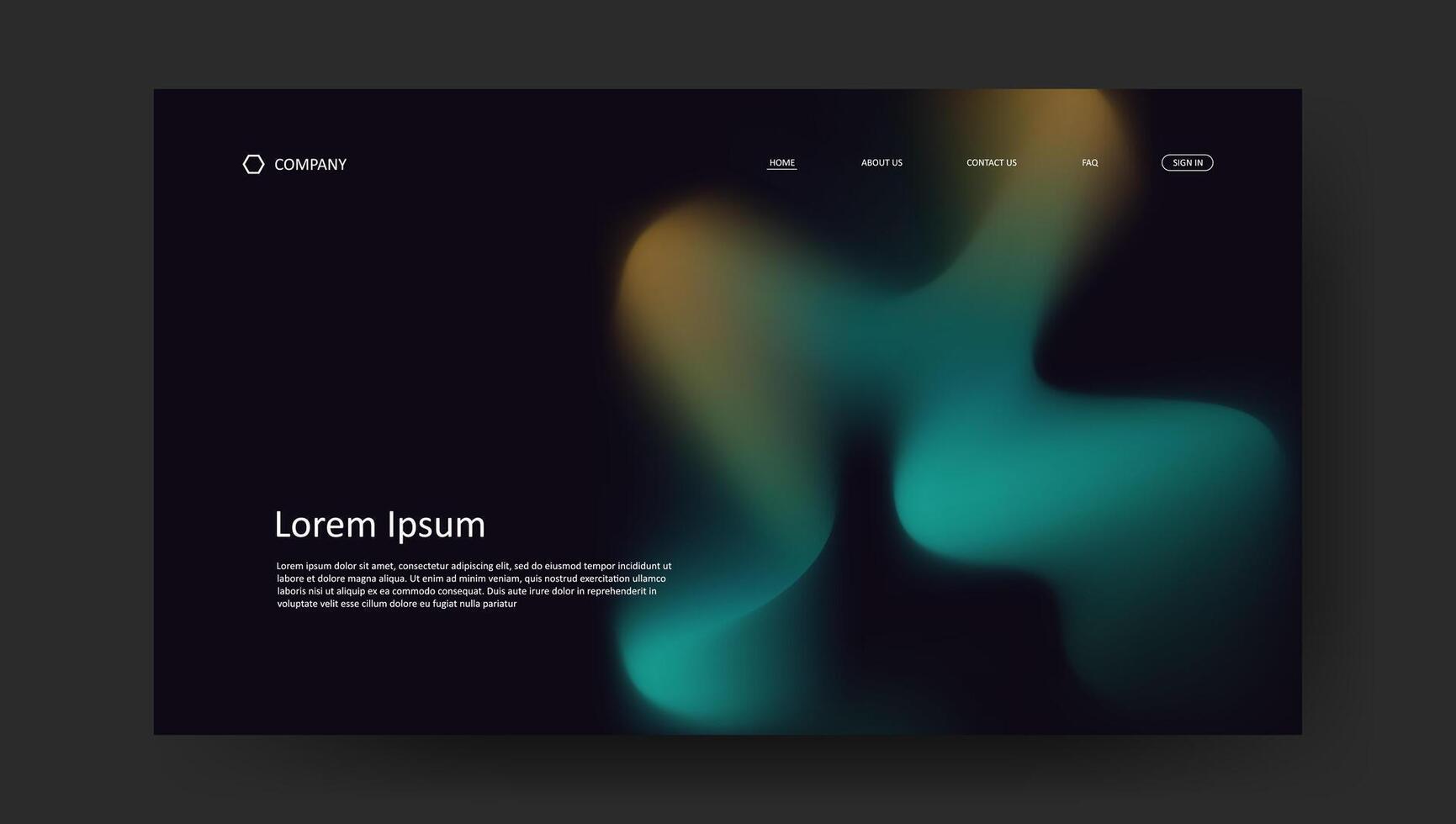 landing page dark background with retro wave fluid gradient design vector