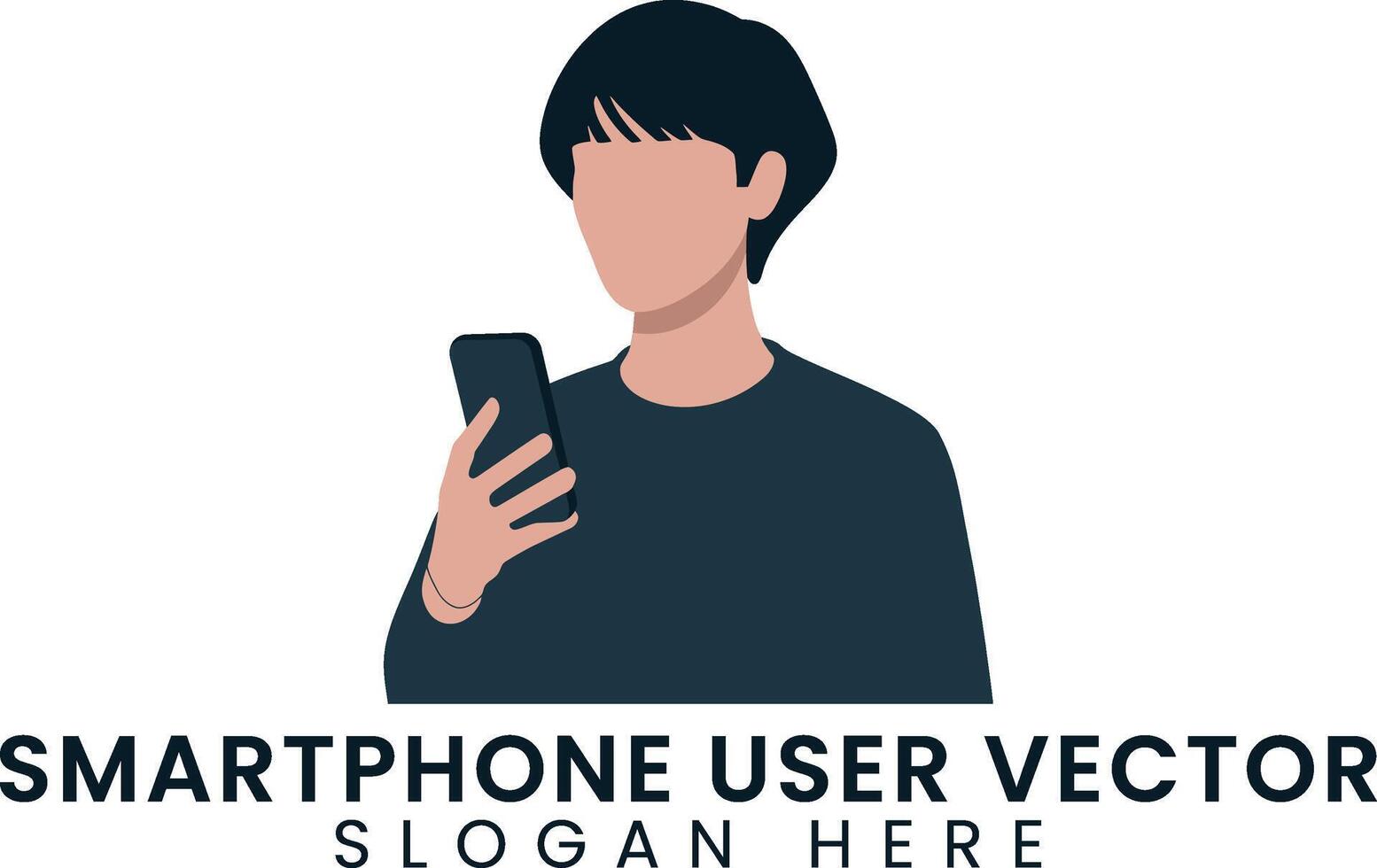 Stylish Person Using Smartphone Graphic Design app user hand flat icon vector