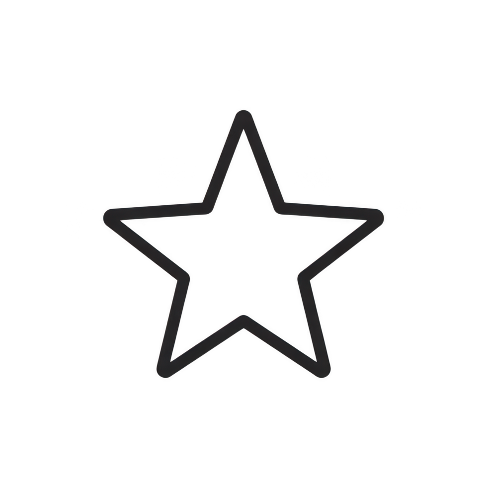 Simple star shape outline on transparent background, perfect for adding a touch of elegance and sophistication to any design project png