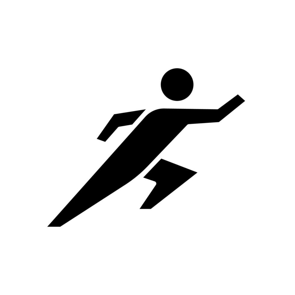 illustration of a running silhouette with sharp angular style, dynamic athlete logo design, sport marathon icon, fitness and jogging concept for branding and graphic design vector