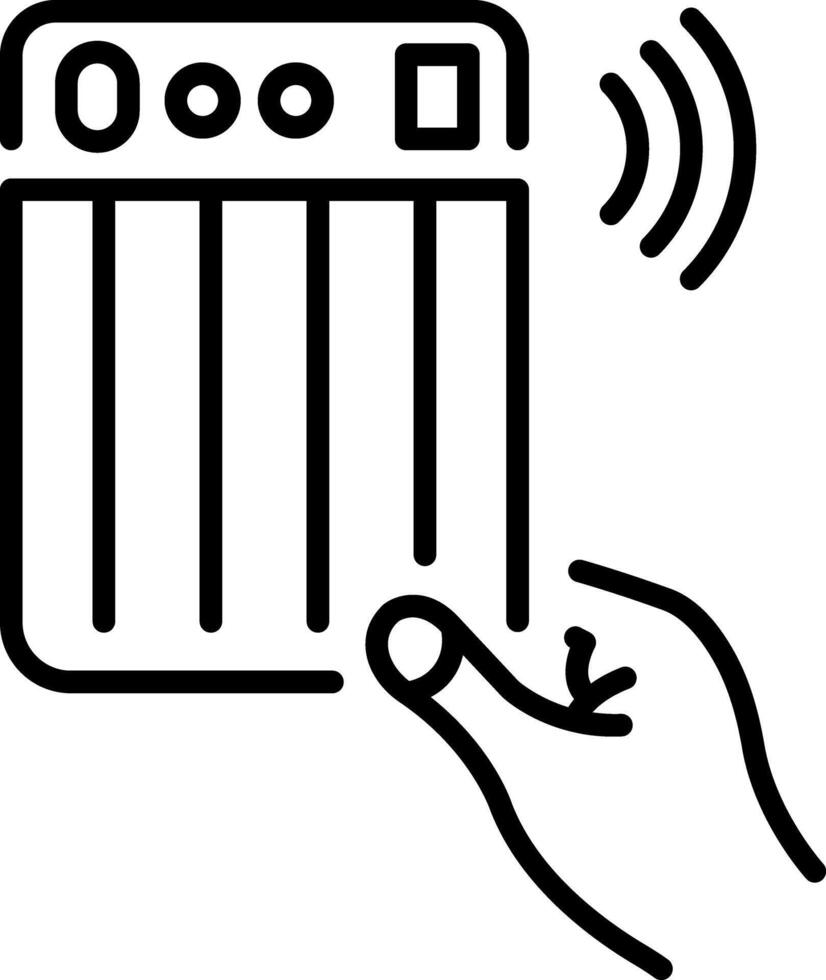 A line style icon showing a transcript recorder vector