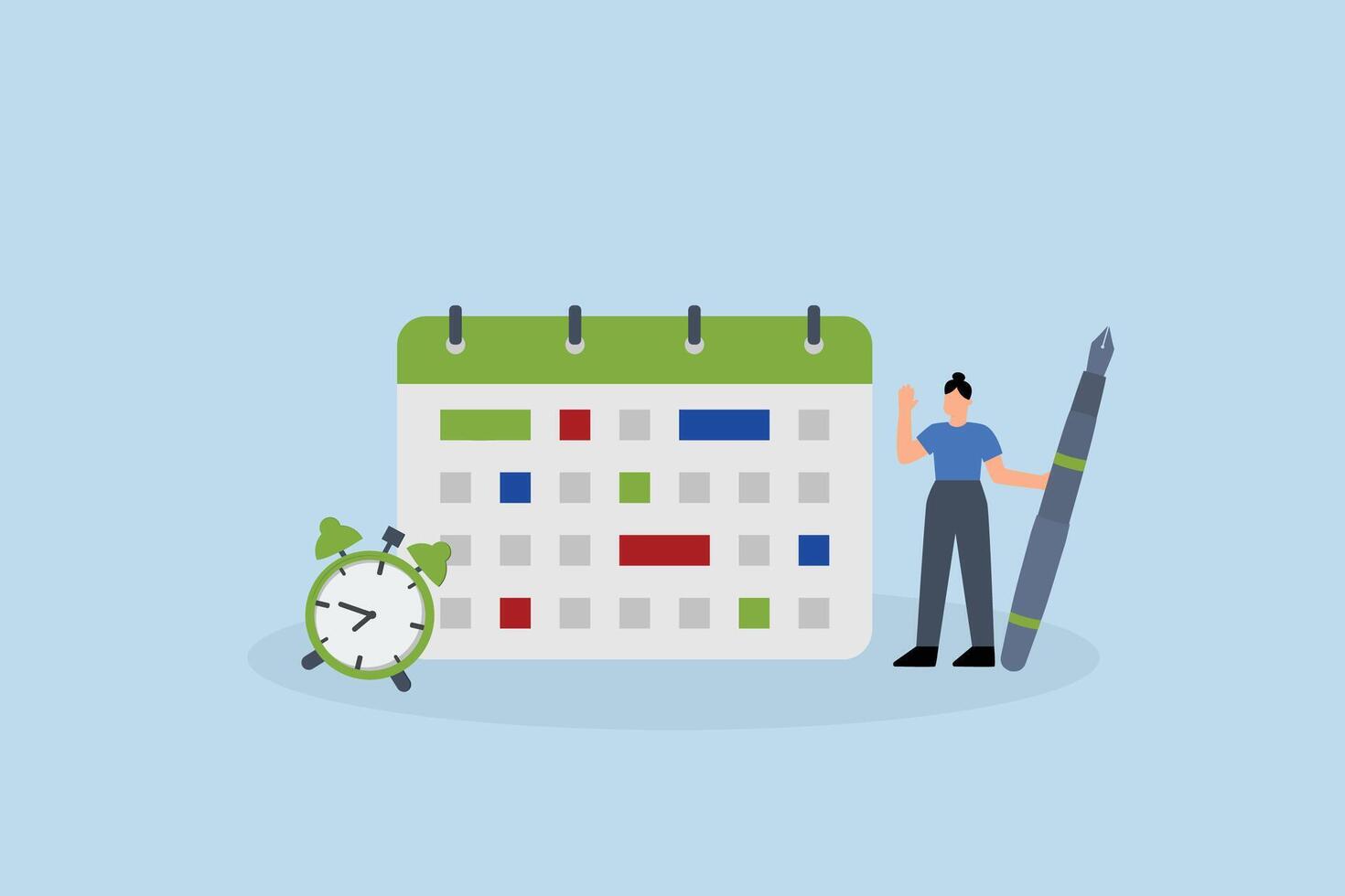Calendar and timer for time management vector