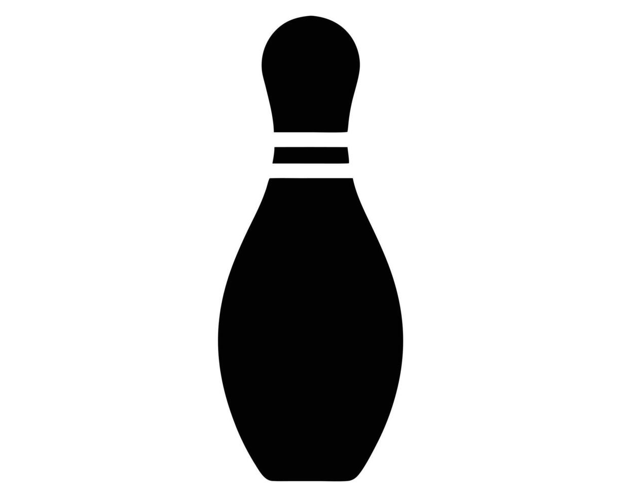 Striking a Pose A Simple Black and White Bowling Pin Illustration for Graphic Design, Game Assets, and Retro Style Projects vector