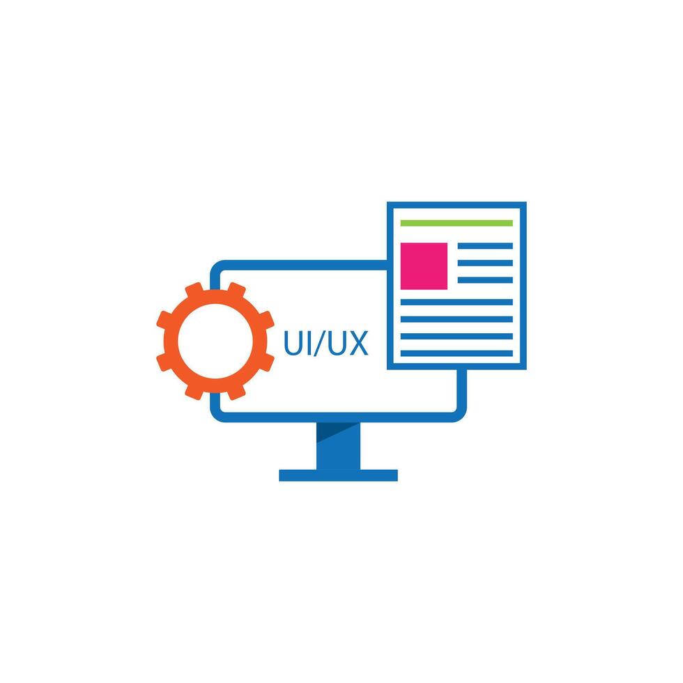 UI UX Design with Gear and Content Layout vector