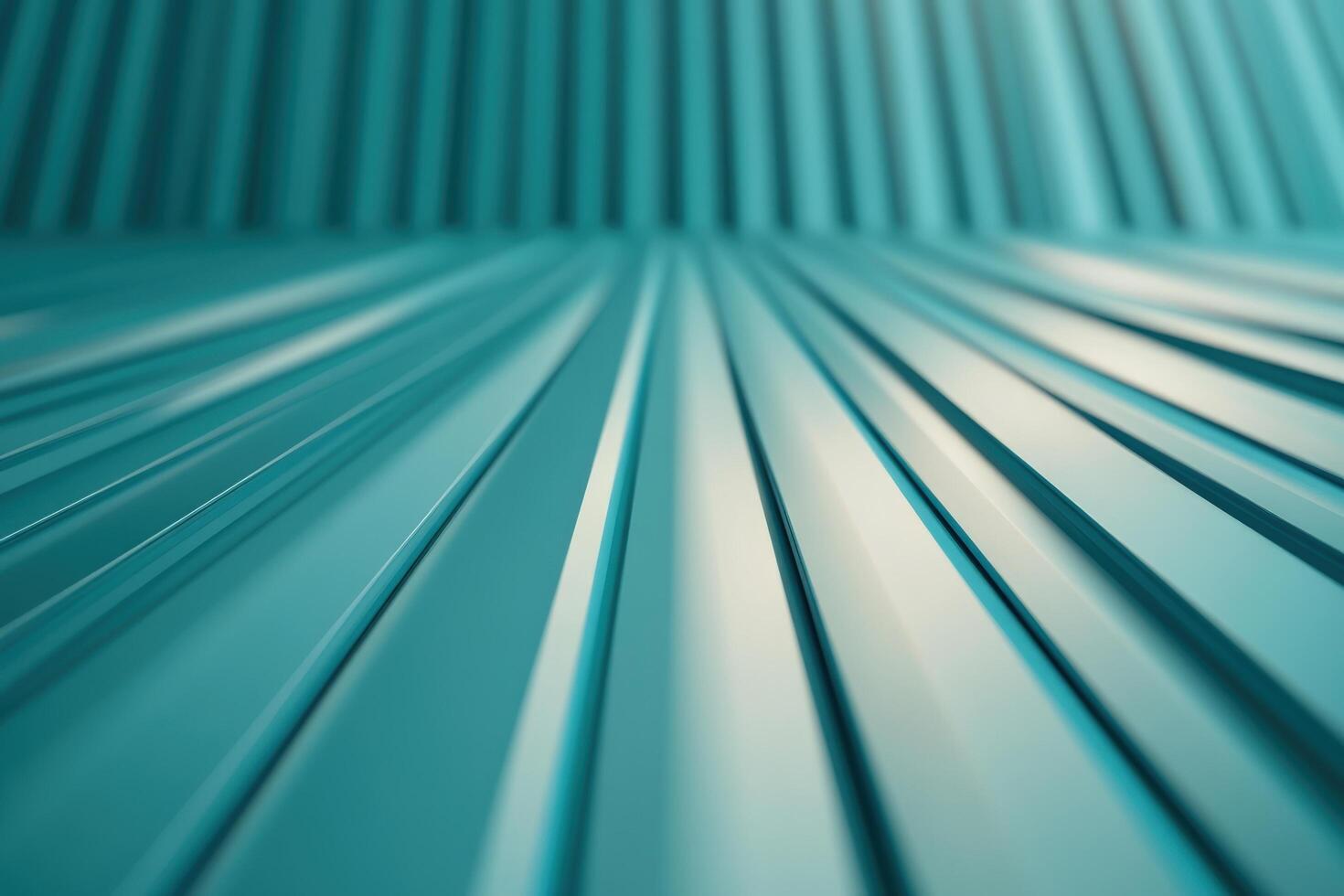 Abstract geometric pattern with parallel lines creating depth illusion in teal and metallic tones photo