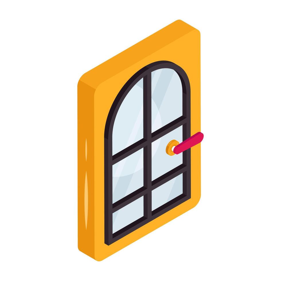 Editable isometric designof window vector